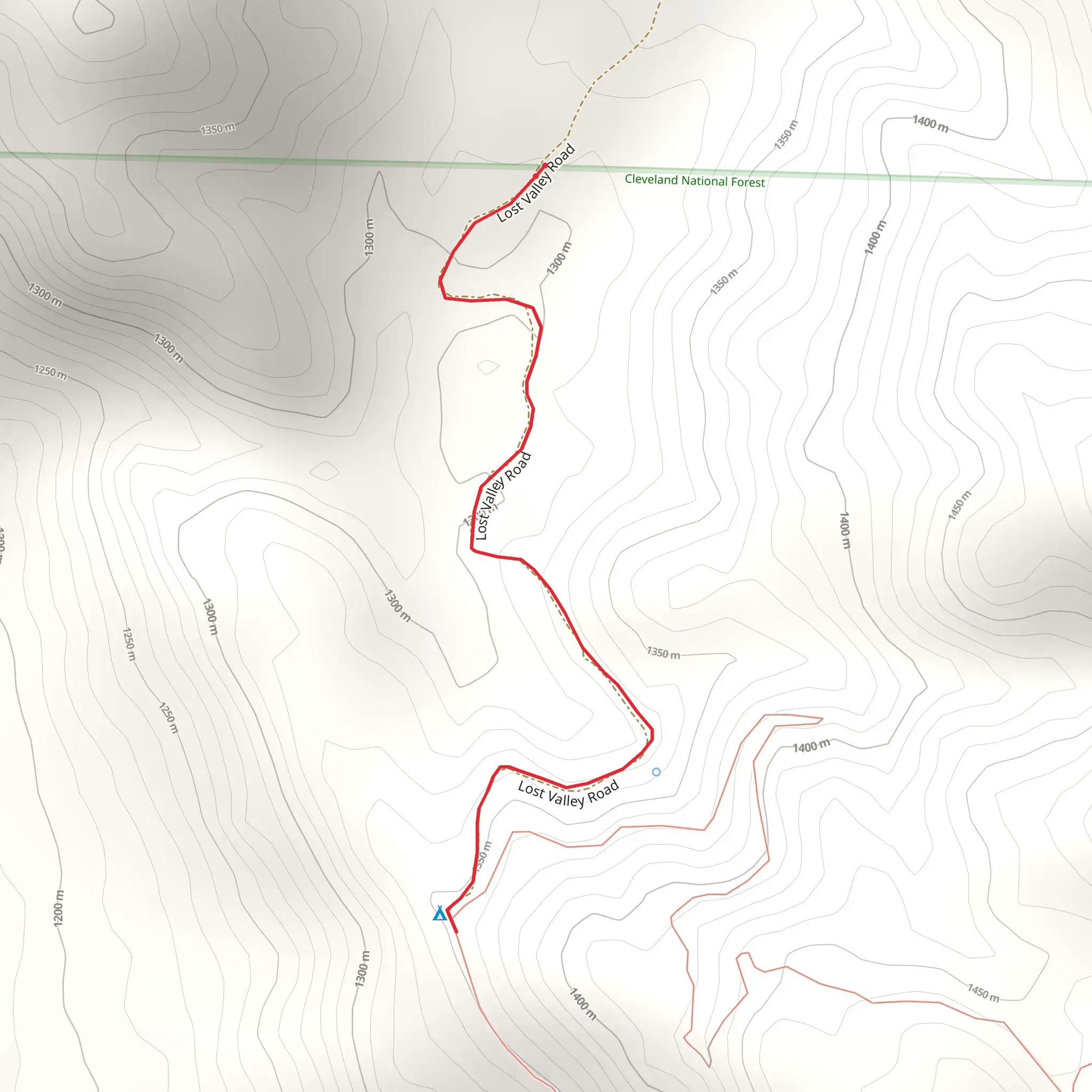 Indian Flats - PCT Connector Trail mobile static map