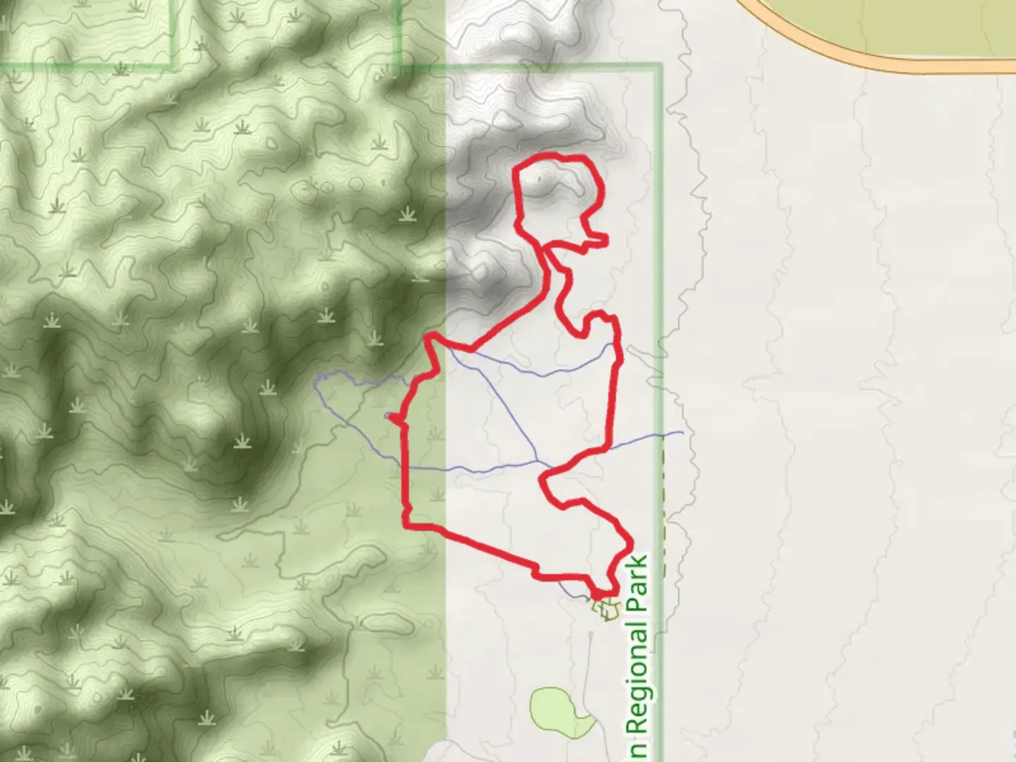 An image depicting the trail Sonoran Loop Competitive Track and its surrounding area.