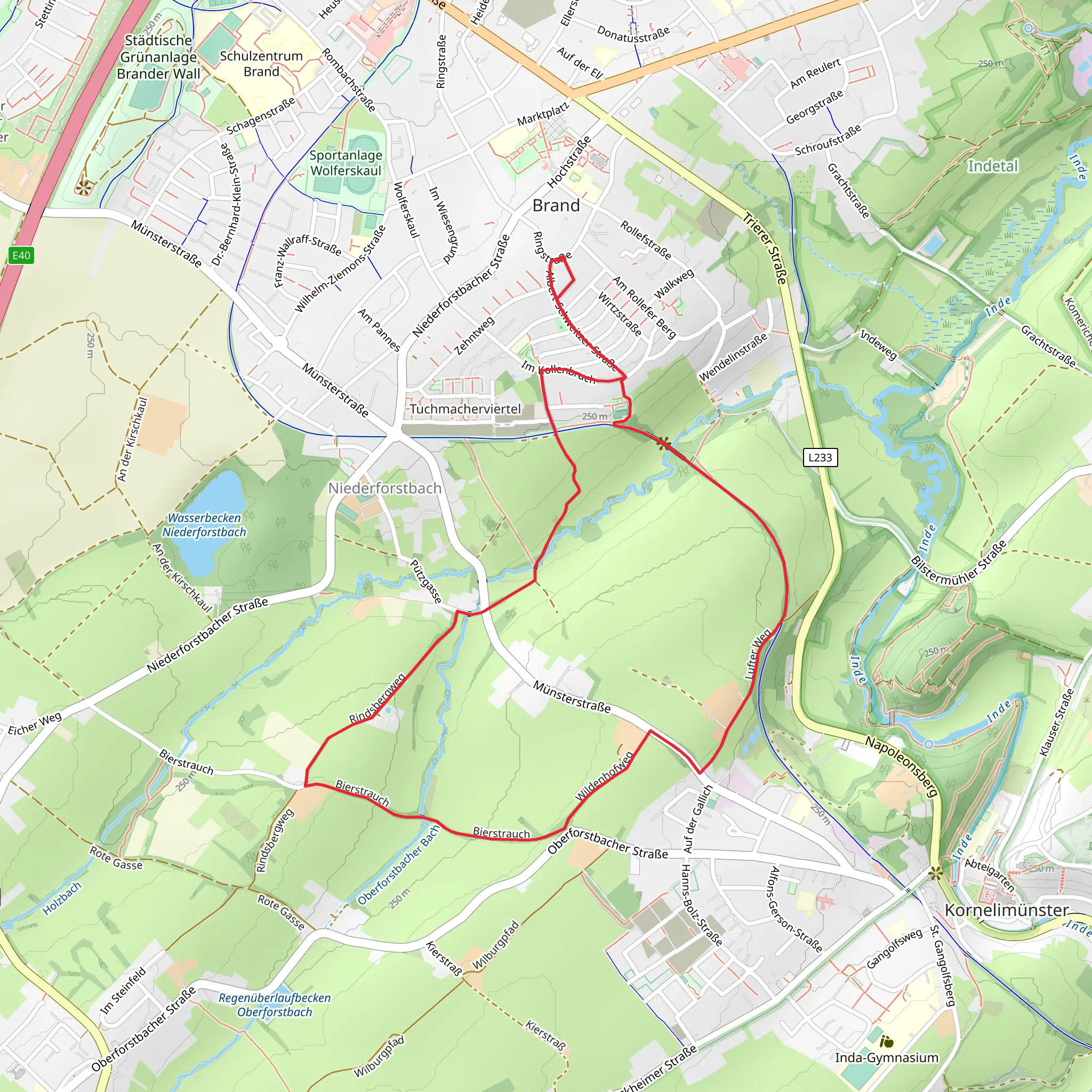 Rollefbachviadukt via Rindsbergweg, Bierstrauch and Vennbahnweg mobile static map