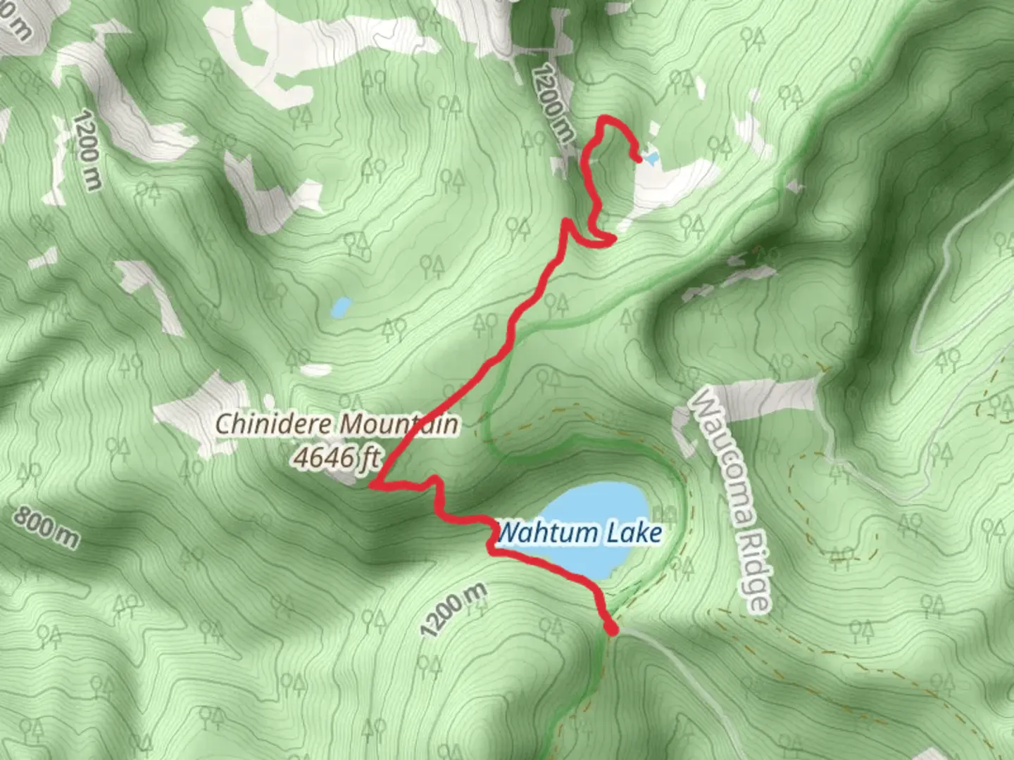 An image depicting the trail Wahtum Lake and Mud Lake via Pacific Crest and Herman Creek Trail and its surrounding area.