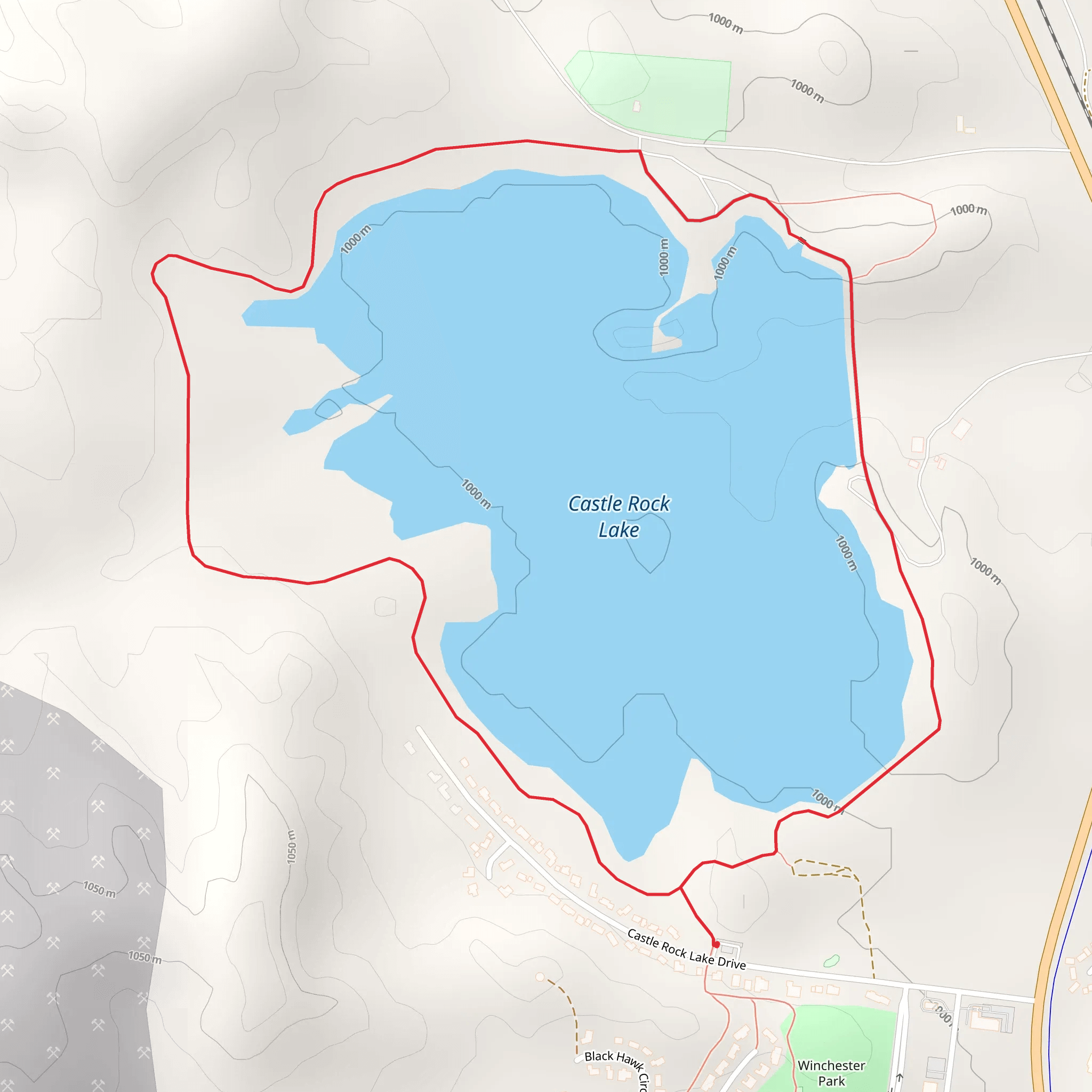 Castle Rock Lake Loop mobile static map