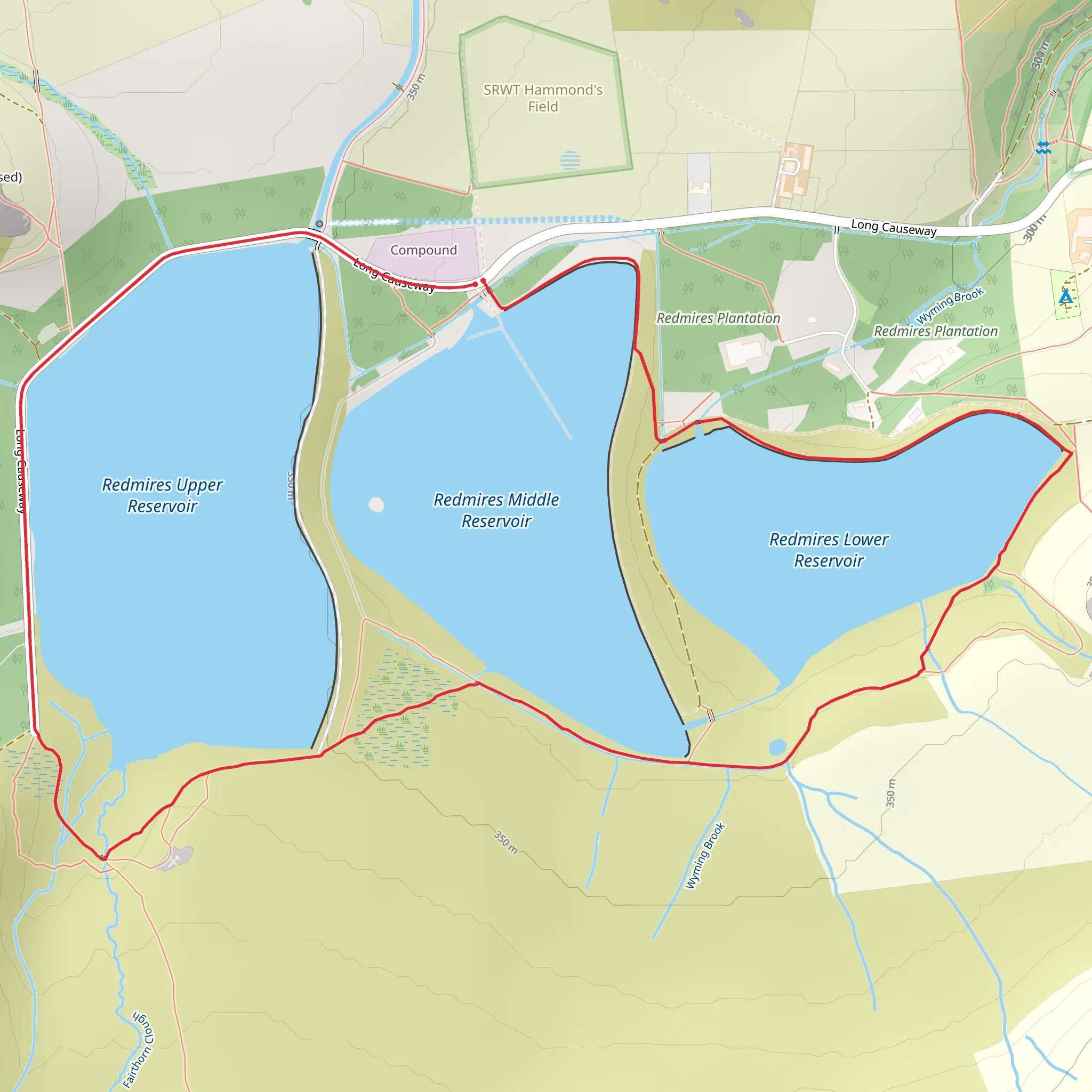 Redmires Reservoirs Loop mobile static map