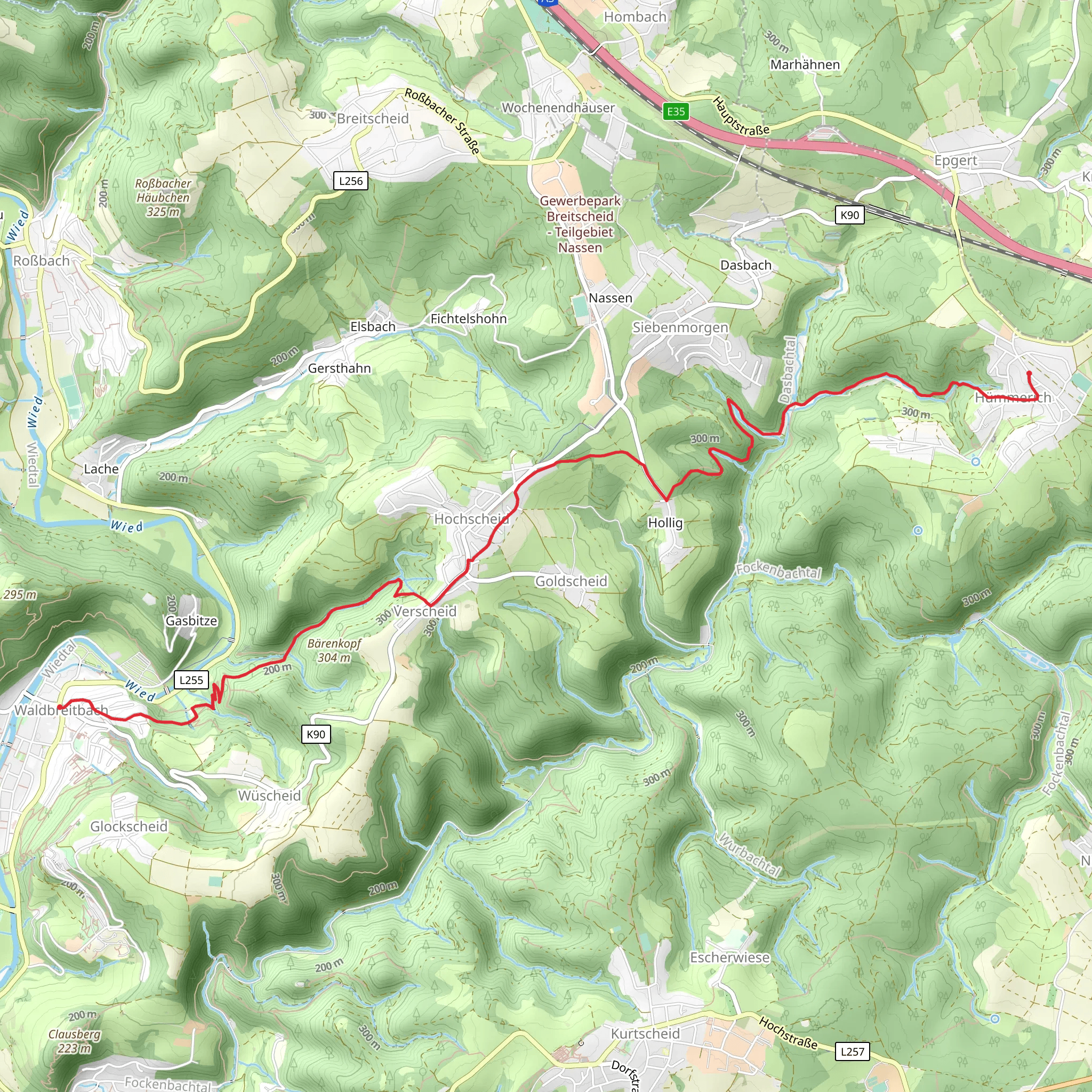 Waldbreitbach to Huemmerich via Waller Tour Baerenkopp mobile static map