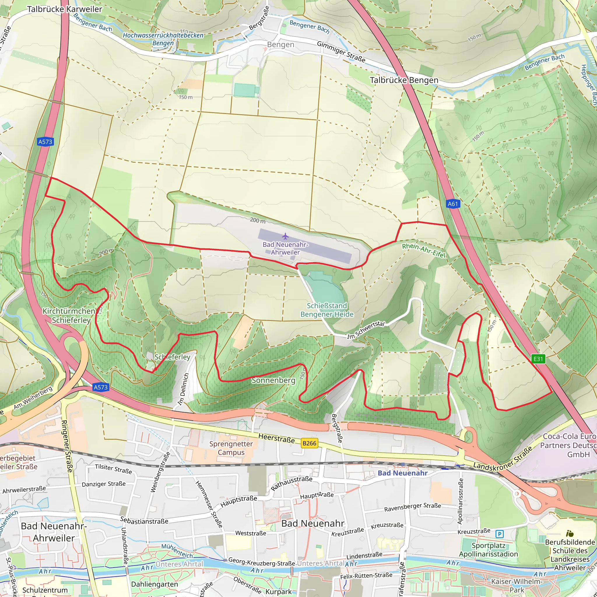 Bad Neuenahr Loop via Kesselberg and Karweiler mobile static map