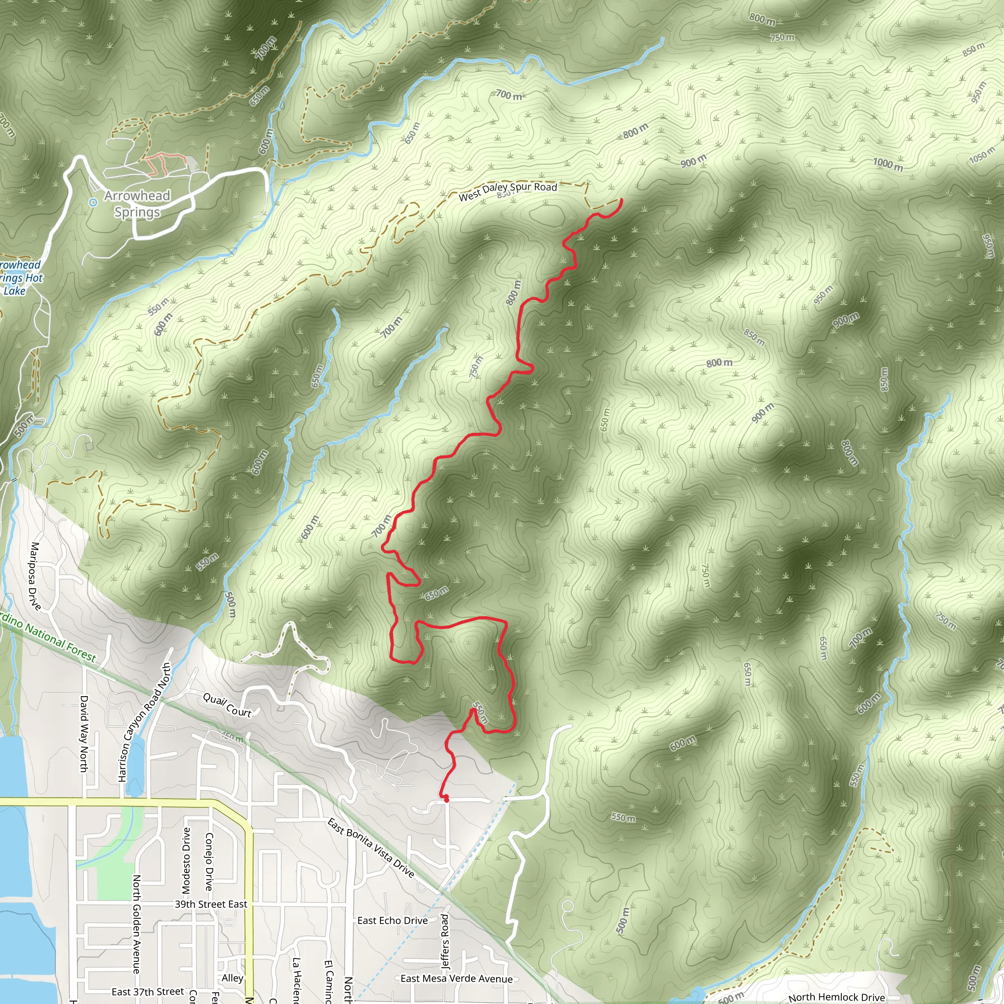 Daley Canyon Road mobile static map