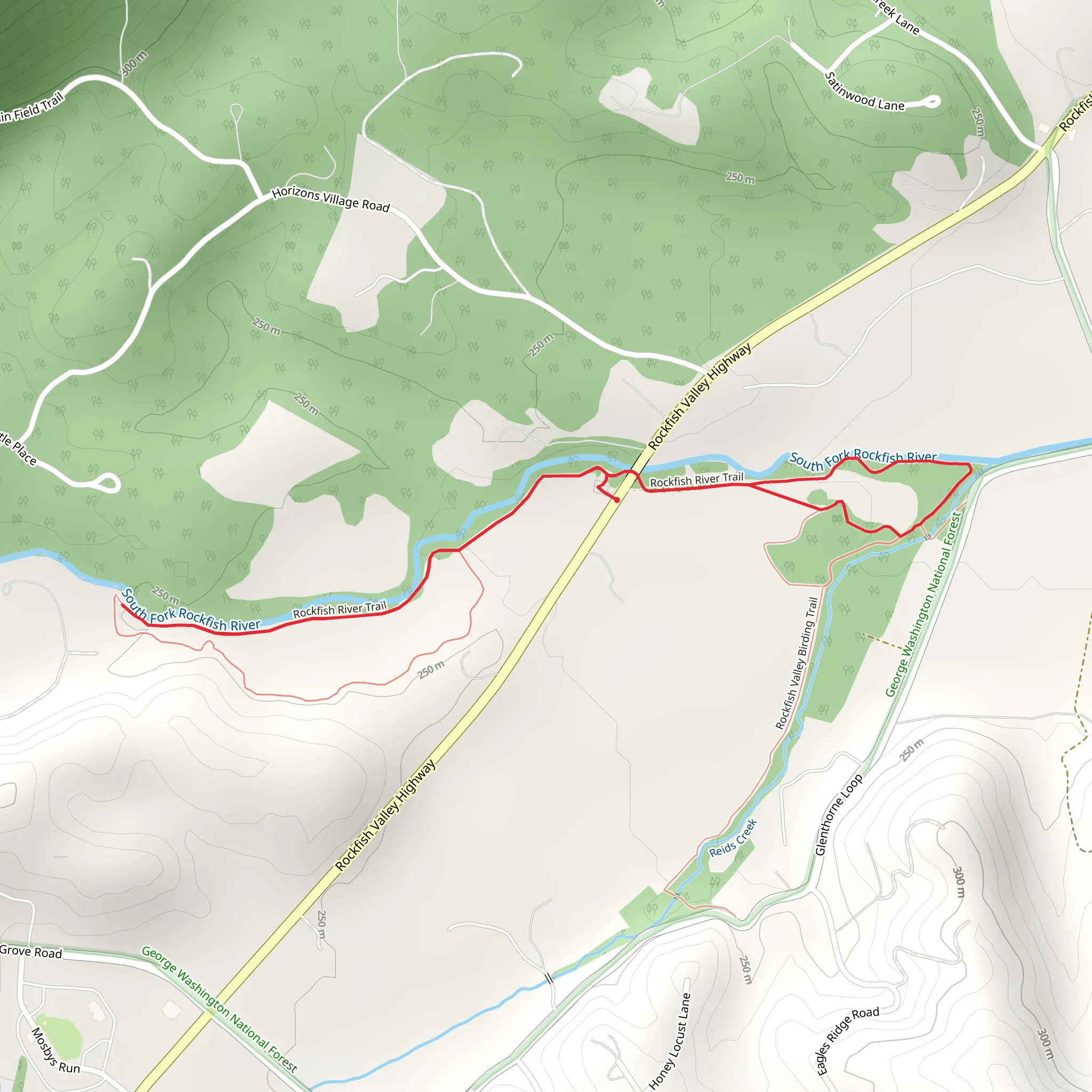 South Fork Rockfish River and Rockfish River Trail mobile static map