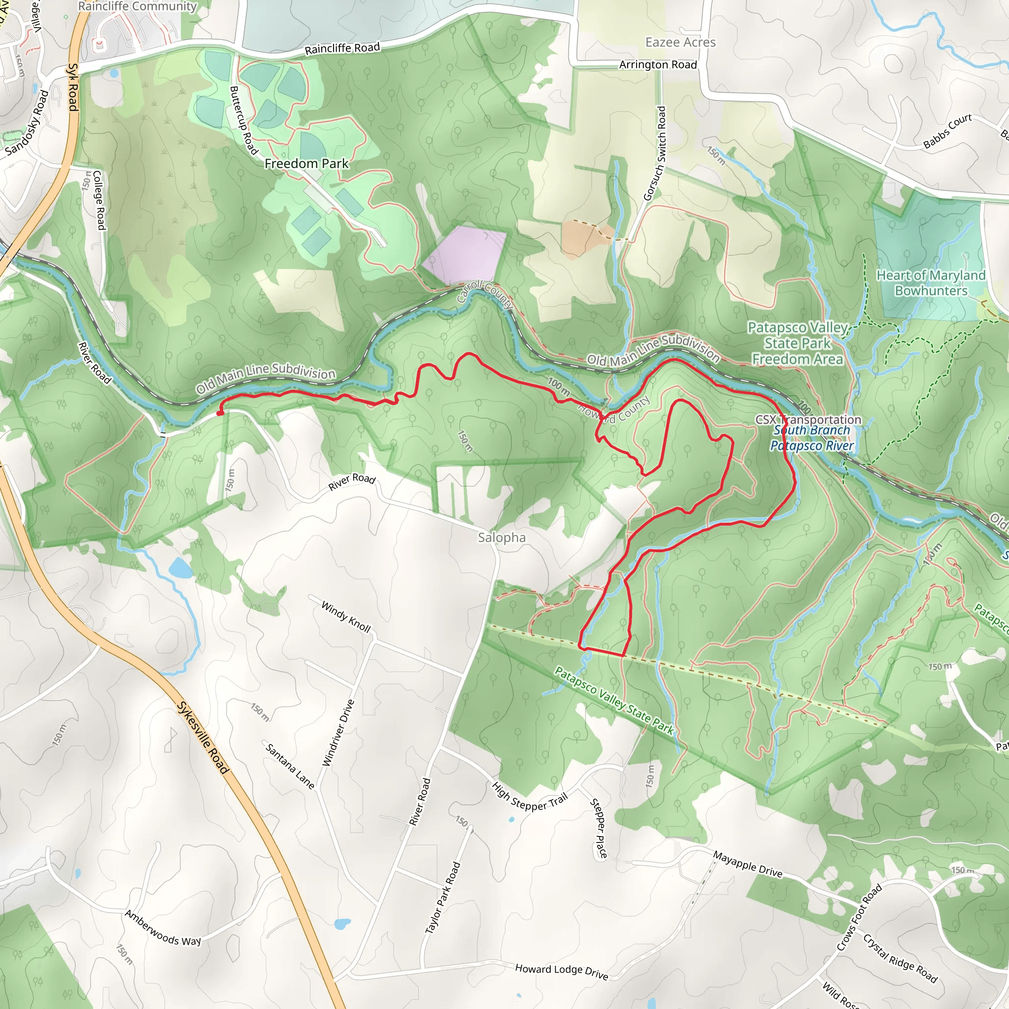 HoCo Thru Loop Trail mobile static map