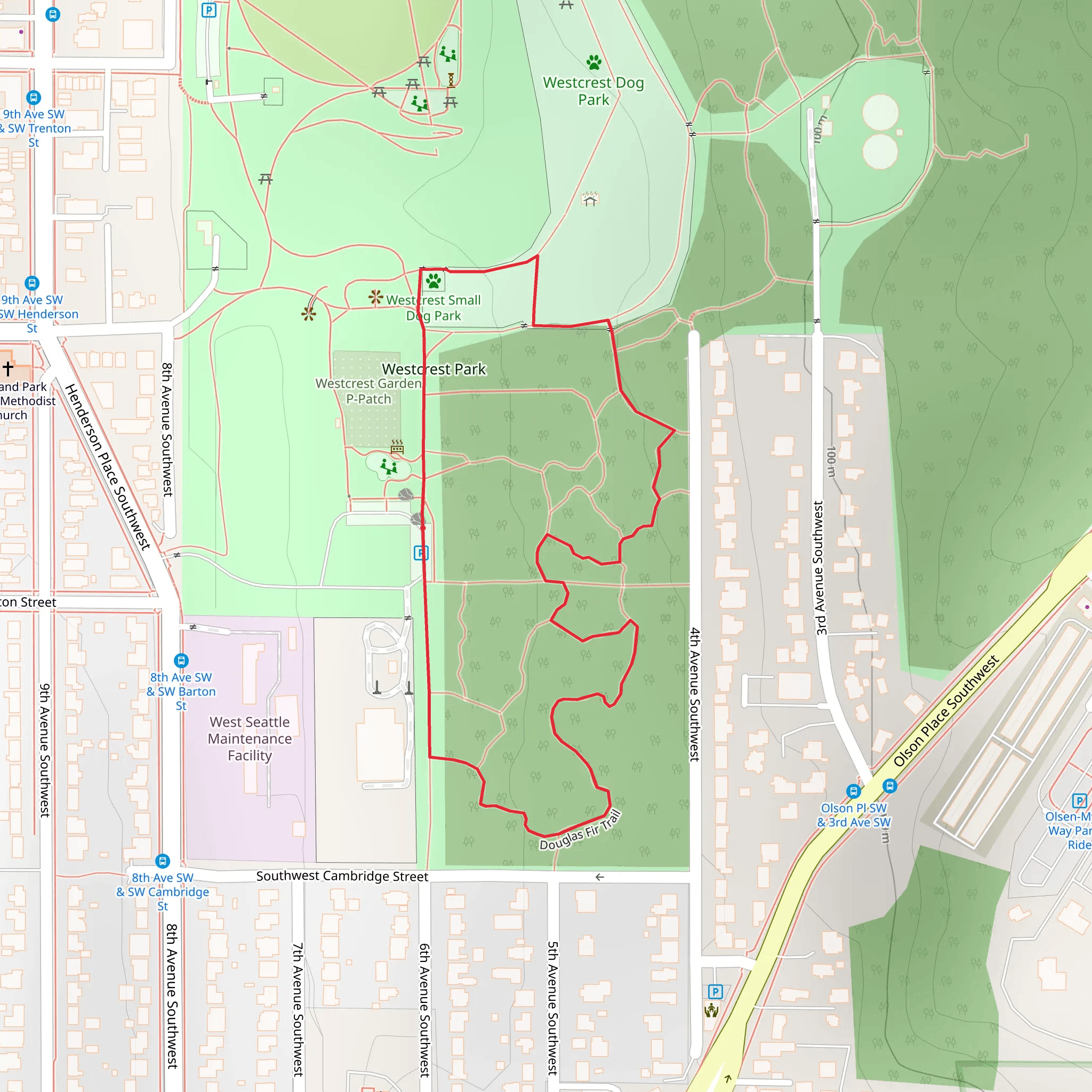 Douglas Fir Loop Trail mobile static map