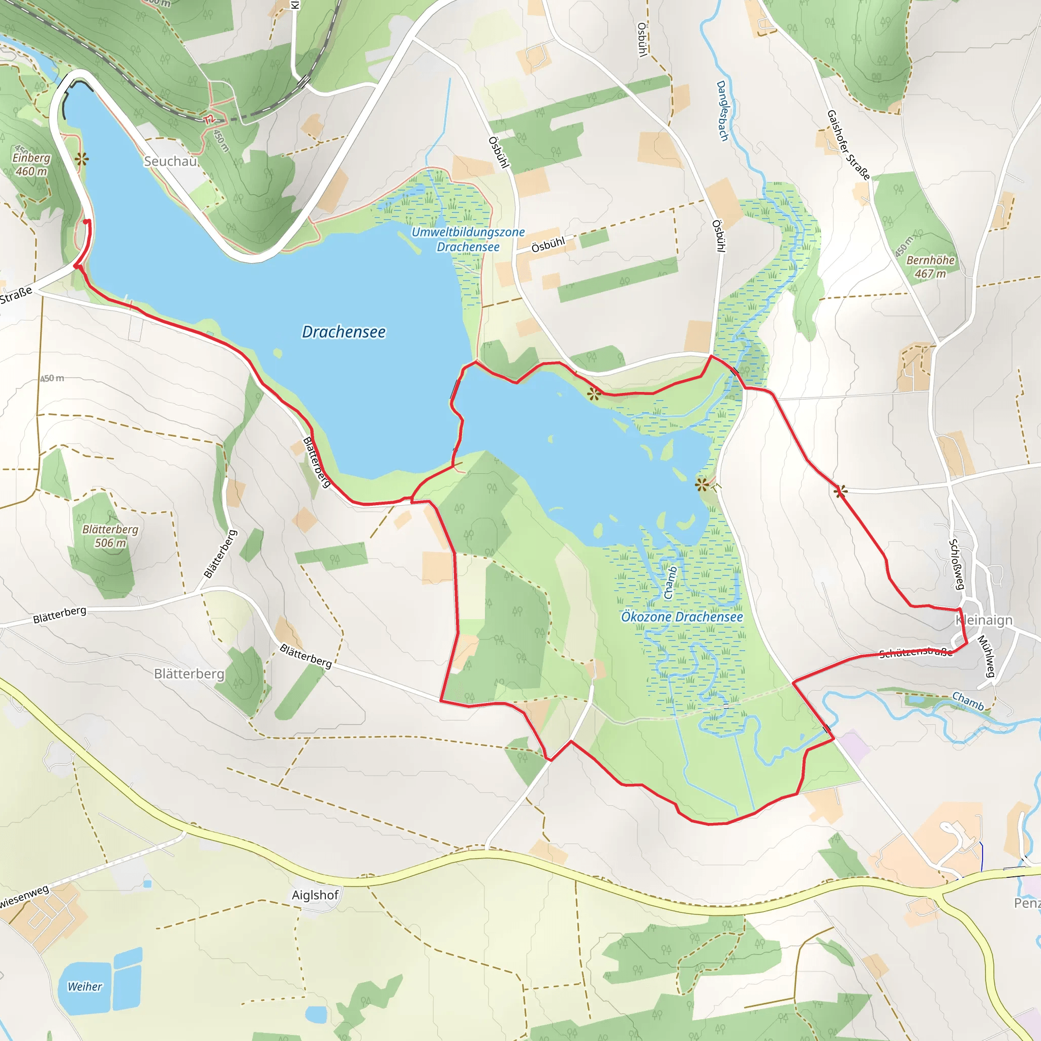 Drachensee Short Loop via Fu02 Drachensee Rundweg mobile static map