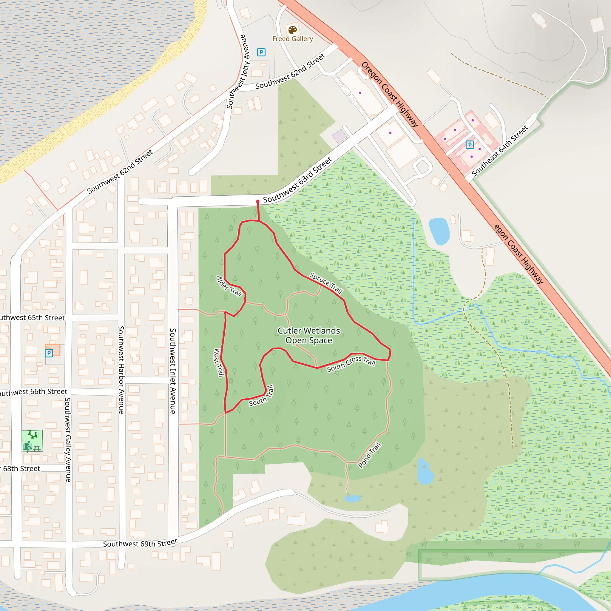 South Cross Loop Trail mobile static map