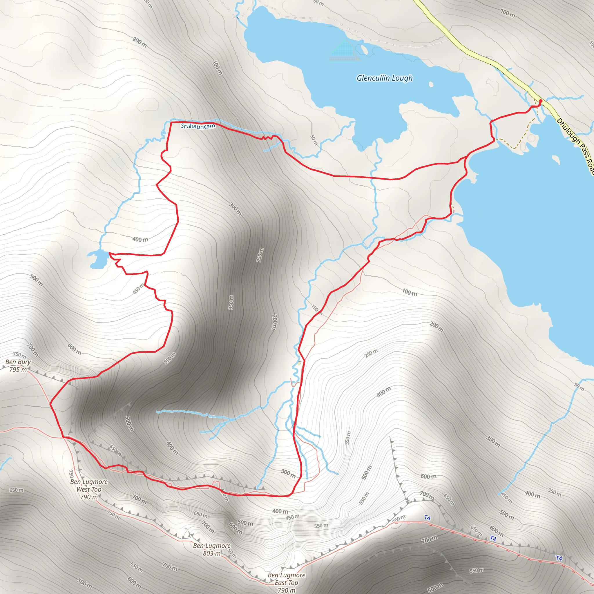 Glencullin Ridge to Ben Bury - Mweelrea mobile static map