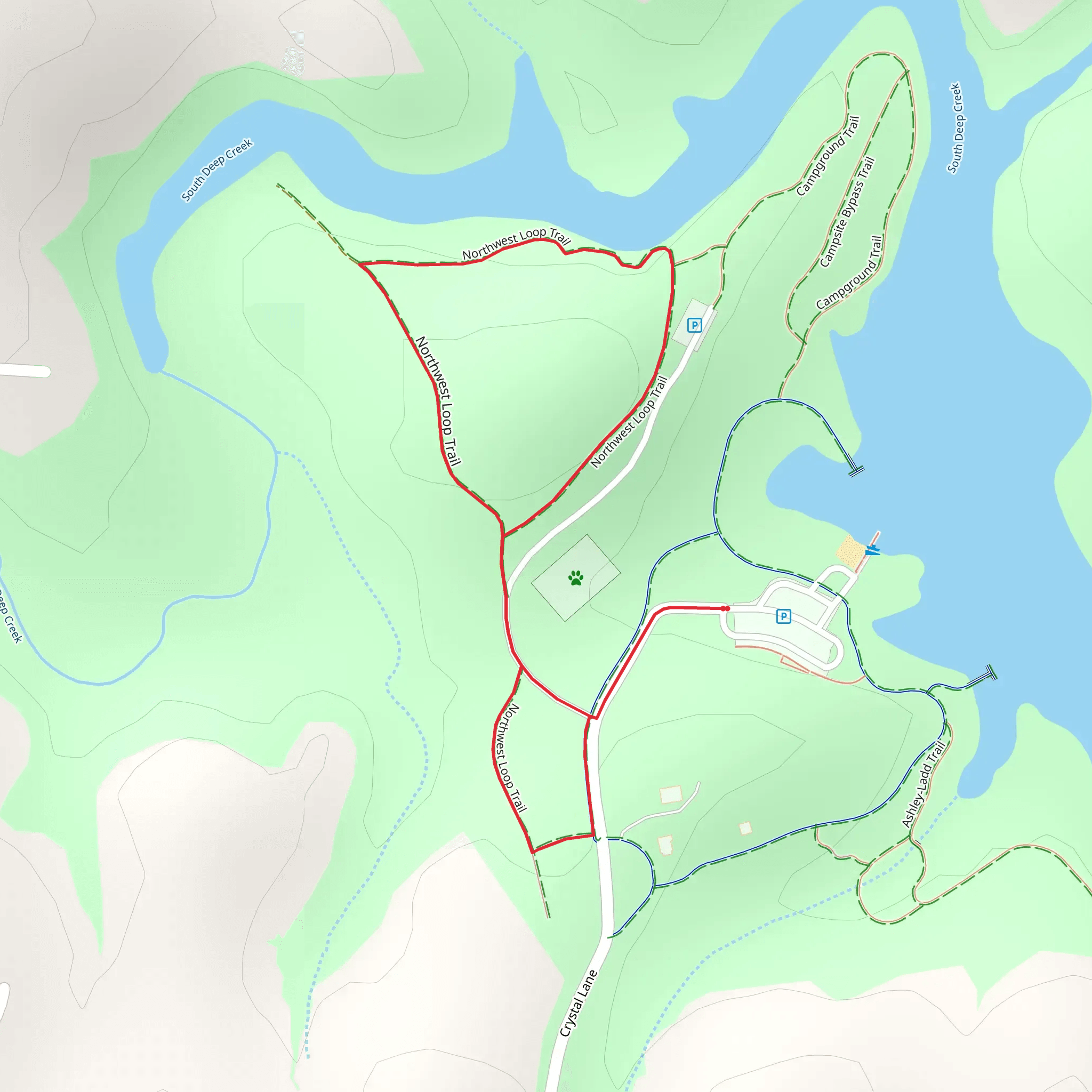 Northwest Loop Trail mobile static map