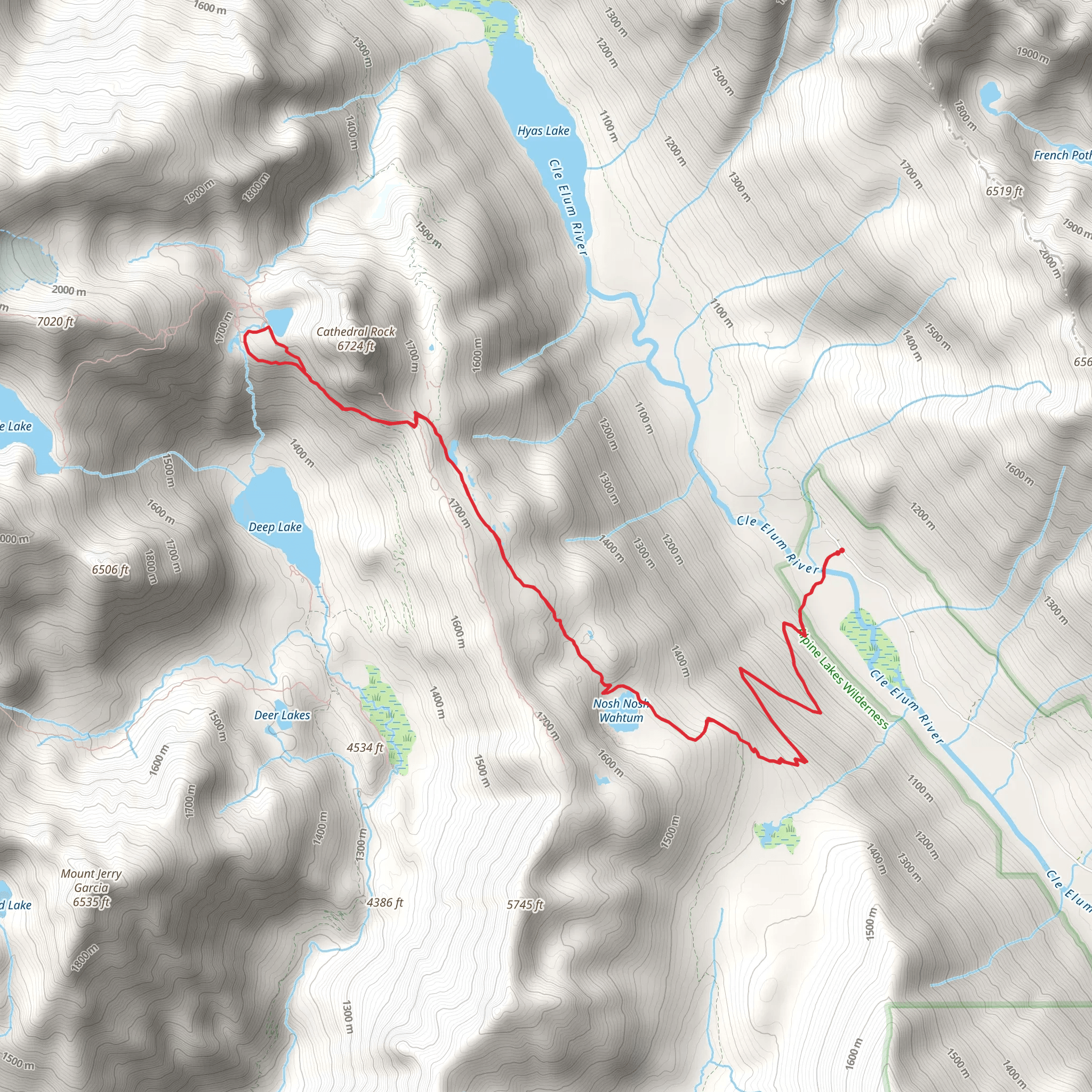 Peggy's Pond via Cathedral Pass Trail mobile static map