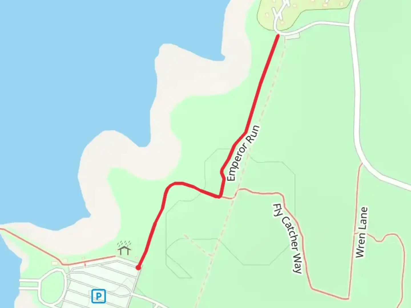 An image depicting the trail Emperor Run and its surrounding area.