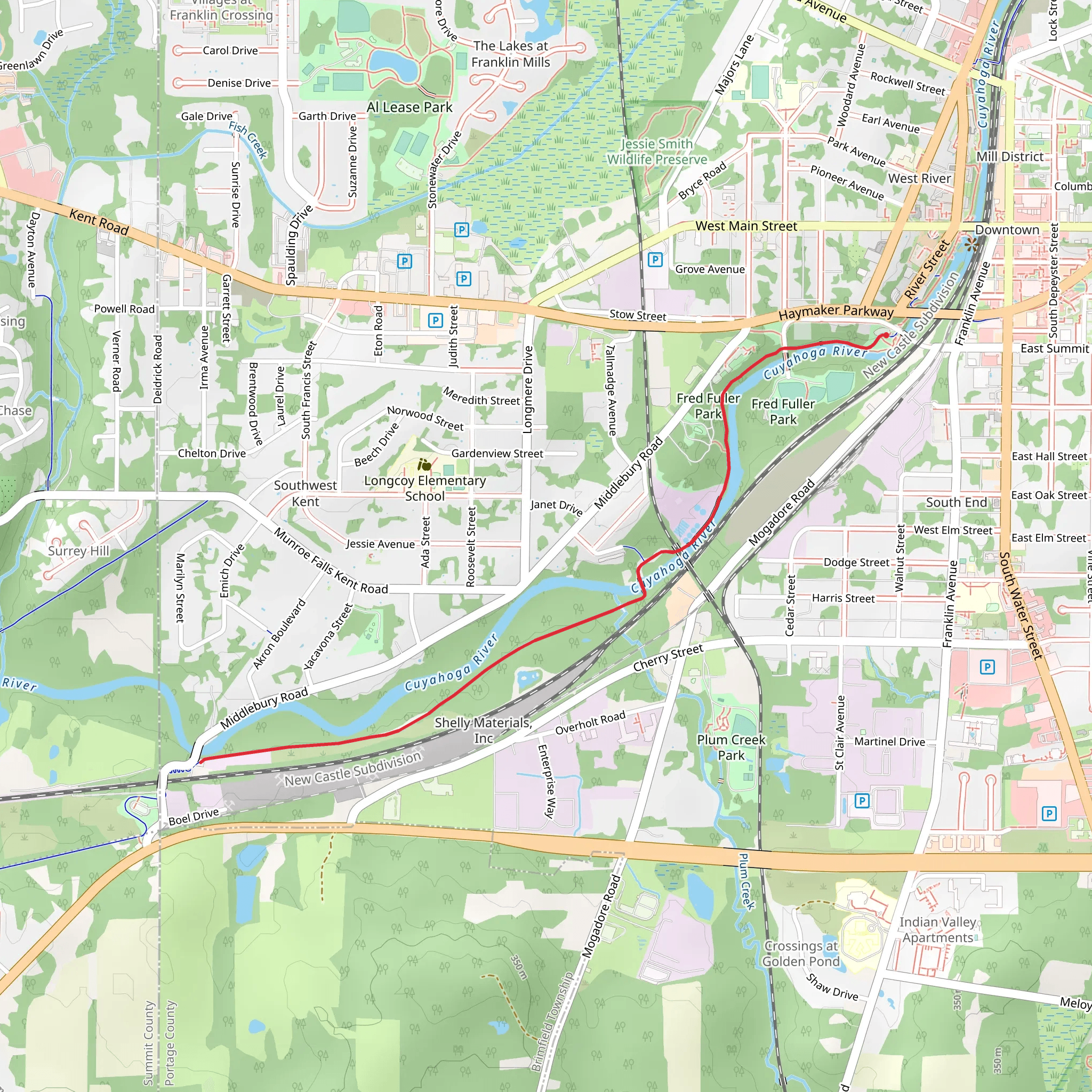 Portage Hike Trail mobile static map
