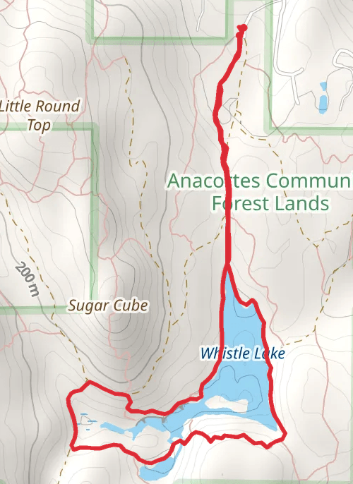 whistle lake loop 4 miles mobile static map