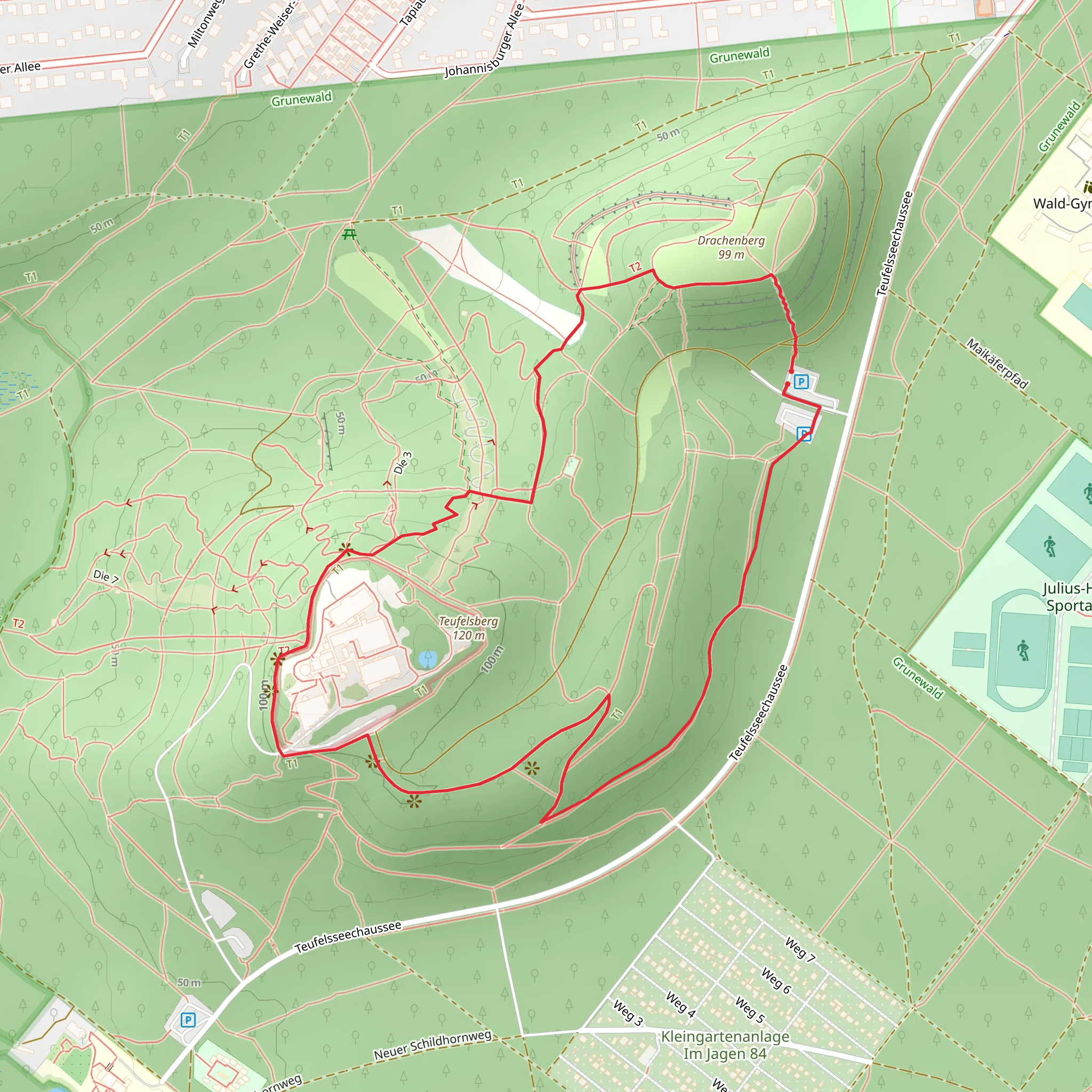 Teufelsberg Loop mobile static map