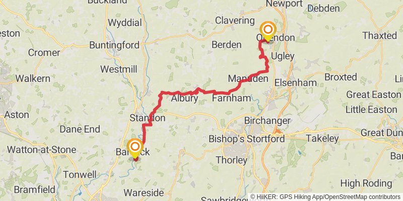 Harcamlow Way stage 2 Map