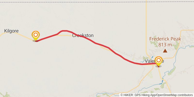 Cowboy Trail stage 14 Map