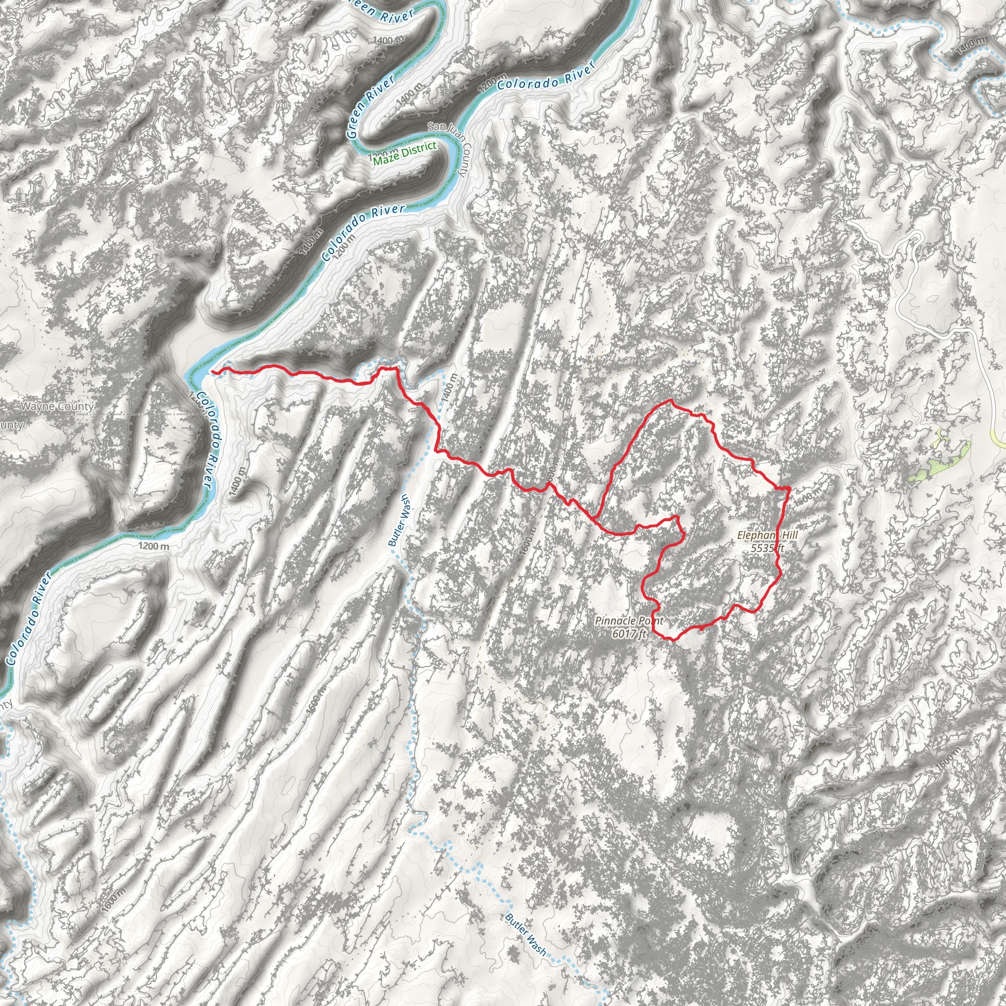 Lower Red Lake Canyon Trail mobile static map