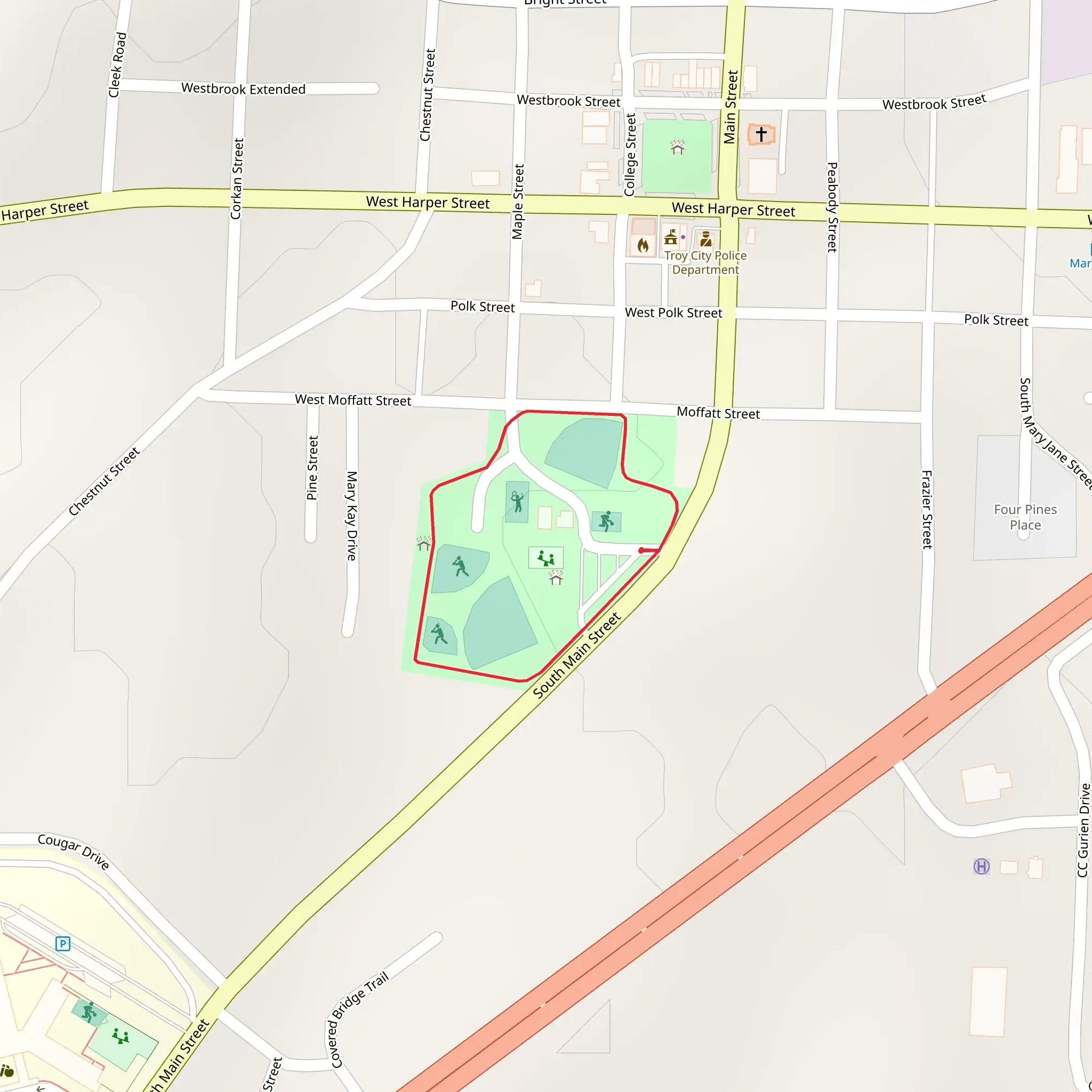 Troy Trojan Park Loop mobile static map