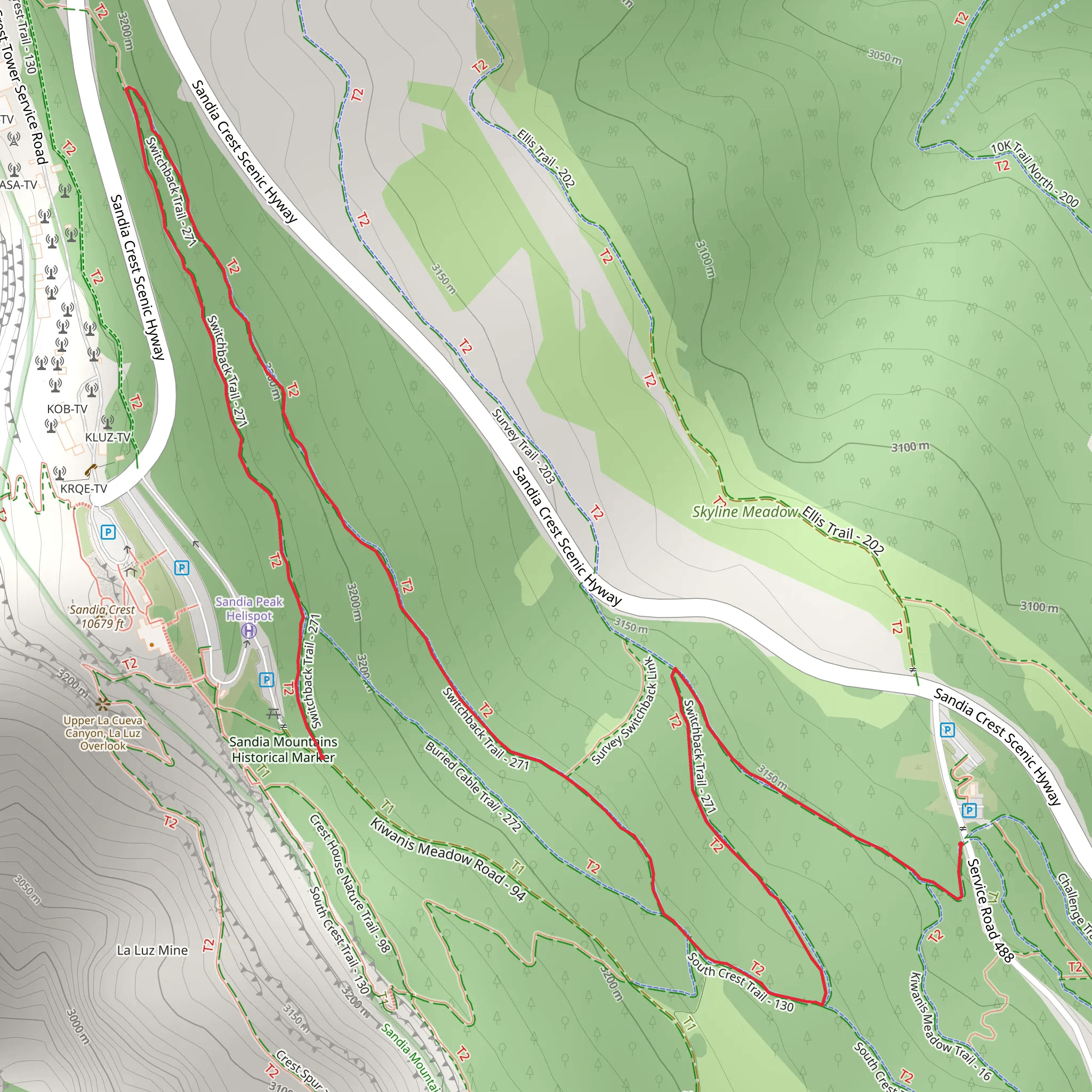 Switchback Trail mobile static map