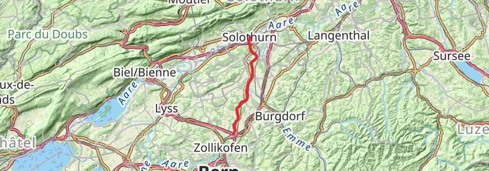 Camino Basel-Geneva via Bern stage 5 Map