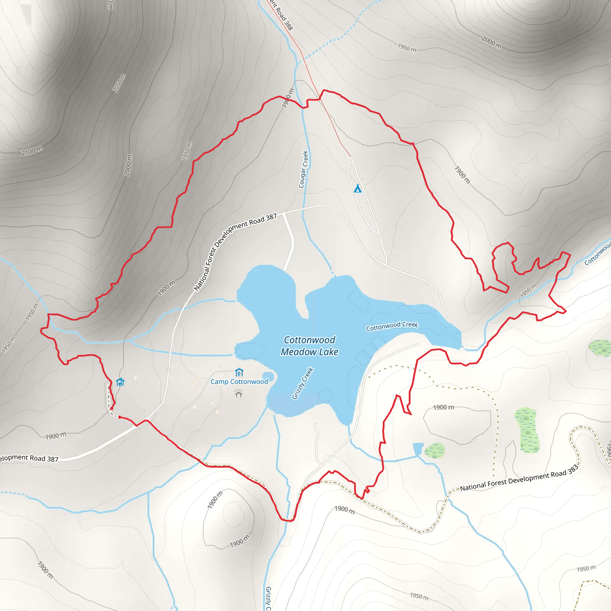 Cottonwood Loop Trail mobile static map