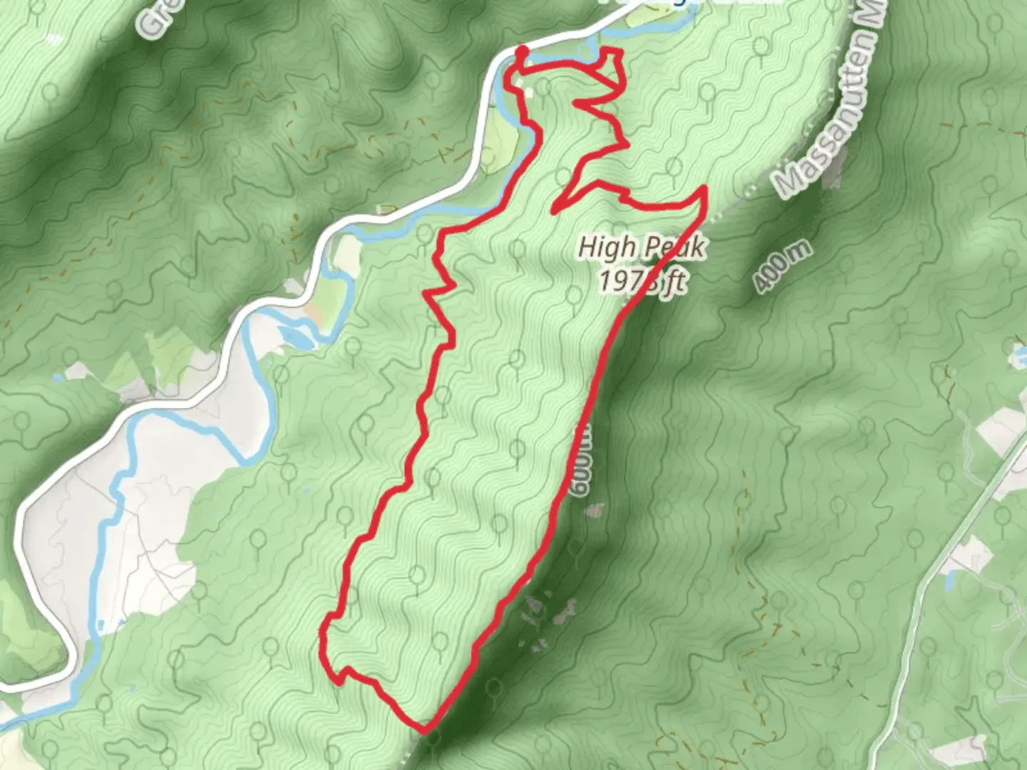An image depicting the trail Massanutten Trail, Tuscarora Trail and Botts TrailLoop and its surrounding area.