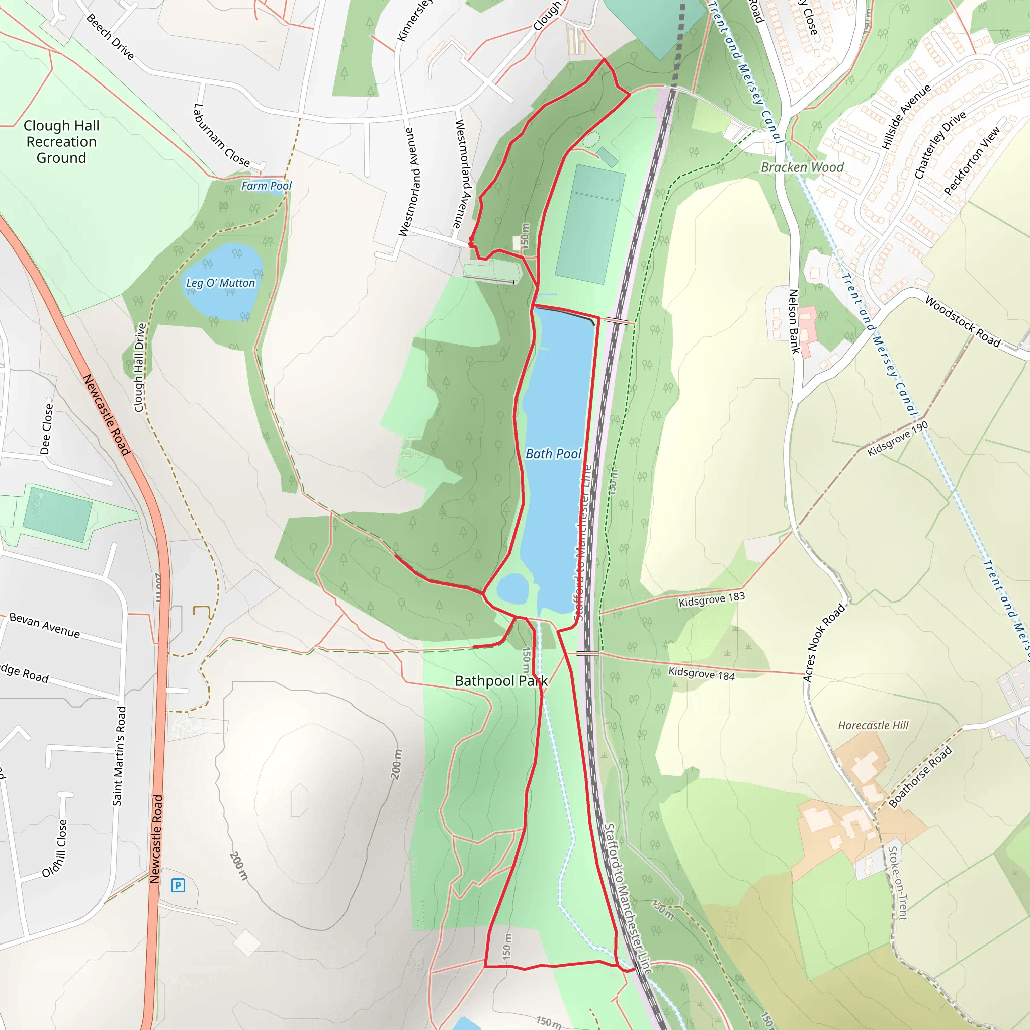 Bath Pool and Bathpool Park Loop mobile static map