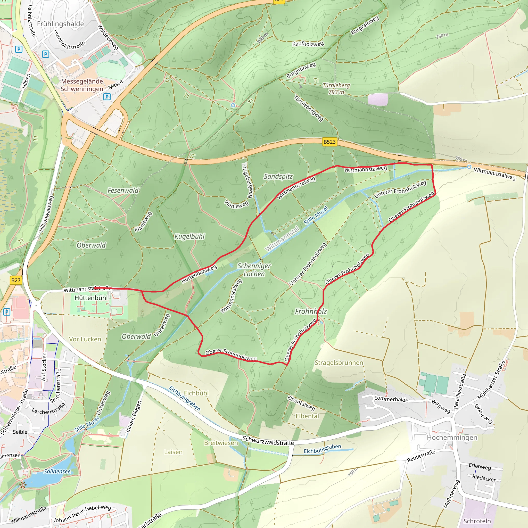 Schenniger Lachen and Frohnholz Loop via Hüttenbühlweg mobile static map