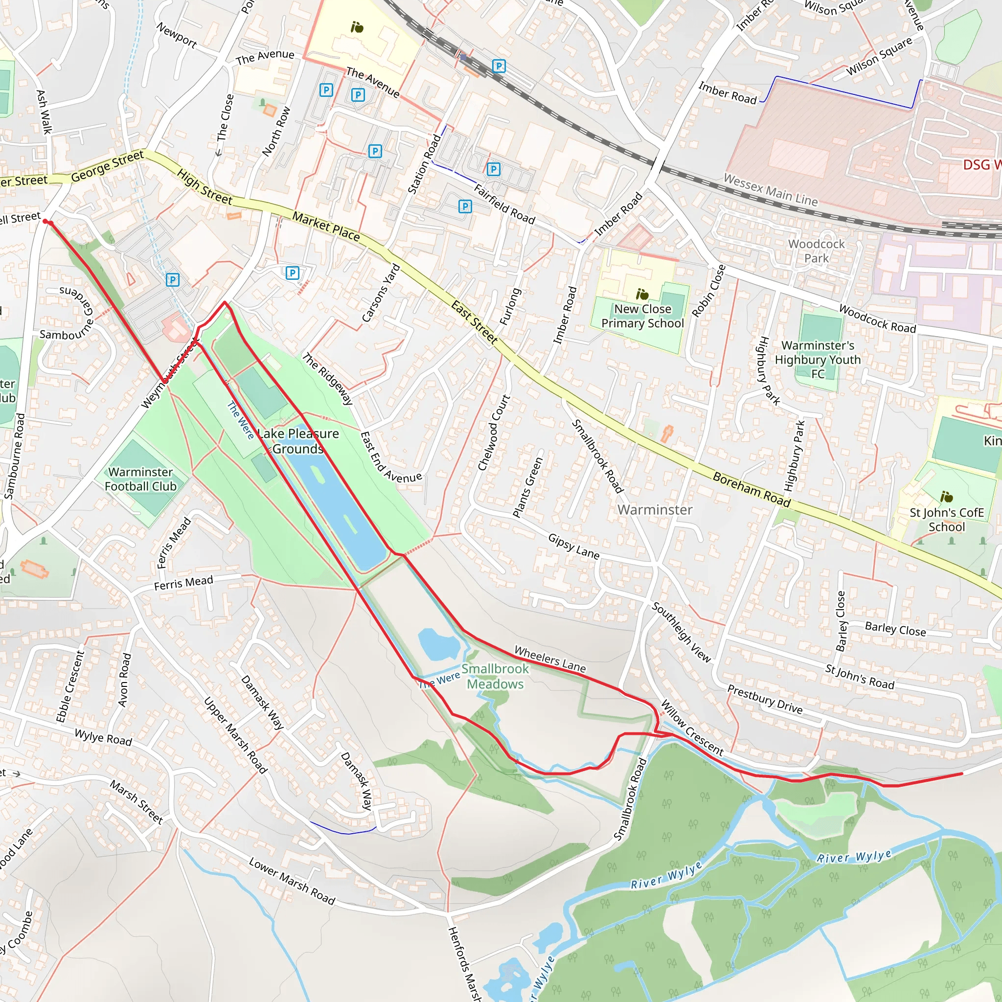 Warminster Walk mobile static map