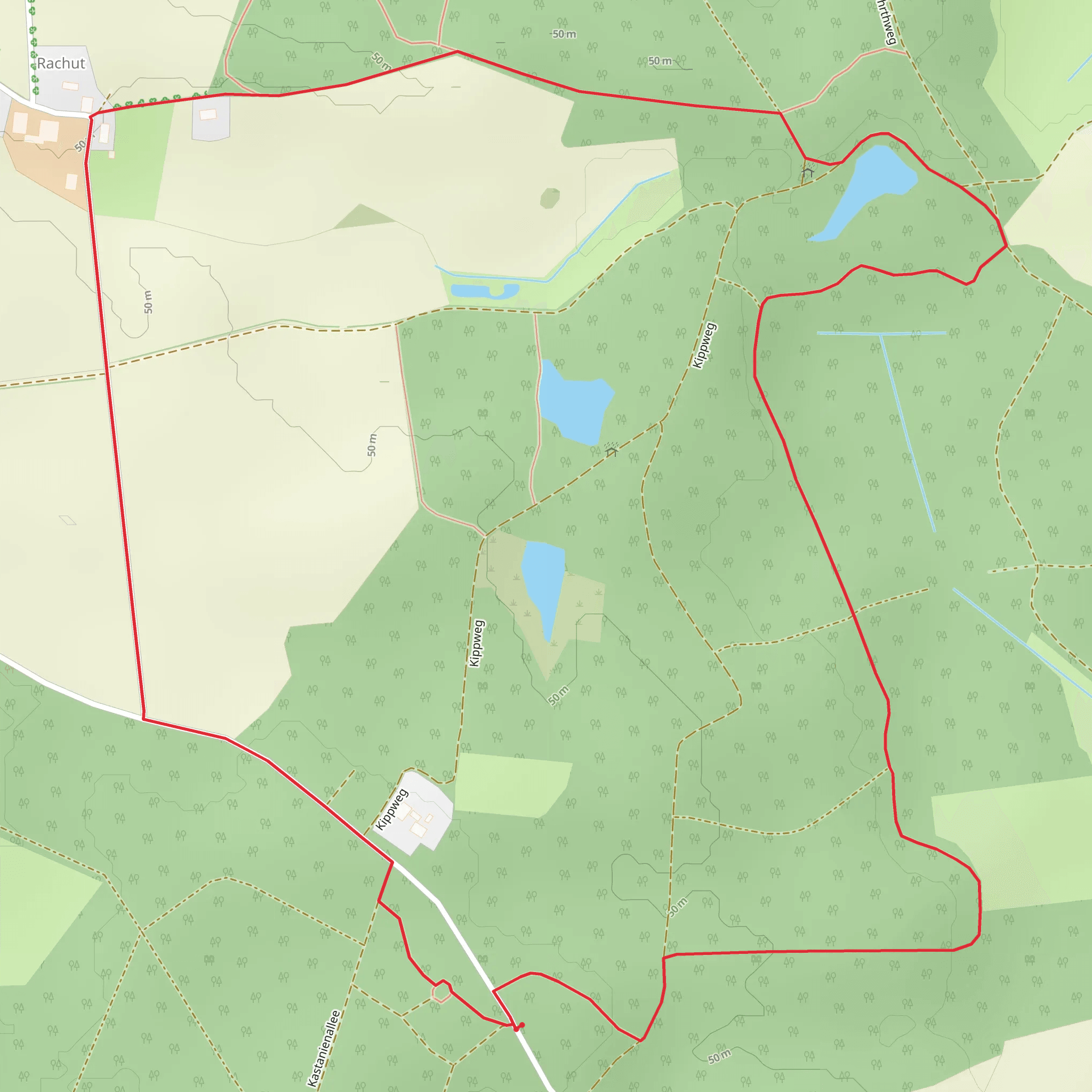 Dodauer Forst Route Kurz and Braeutigamseiche Loop mobile static map