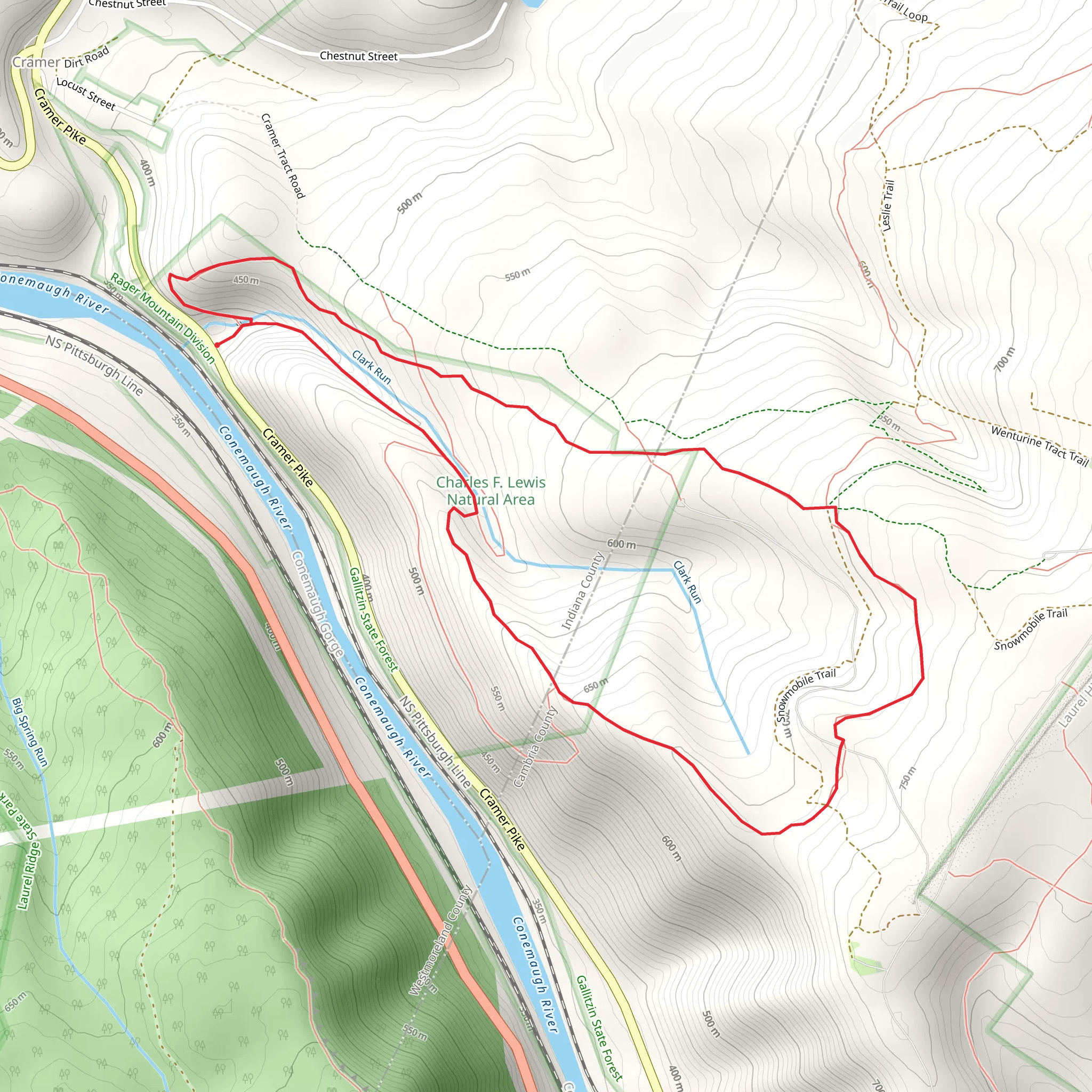 Rager Mountain Trail Loop mobile static map