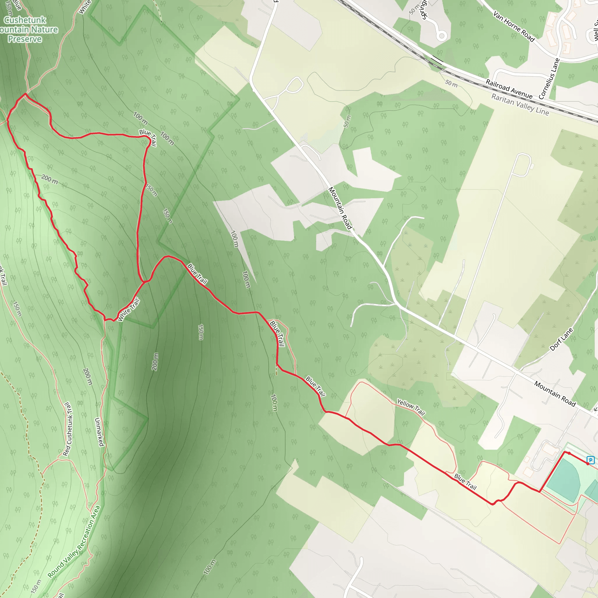 White - Blue Loop Trail mobile static map