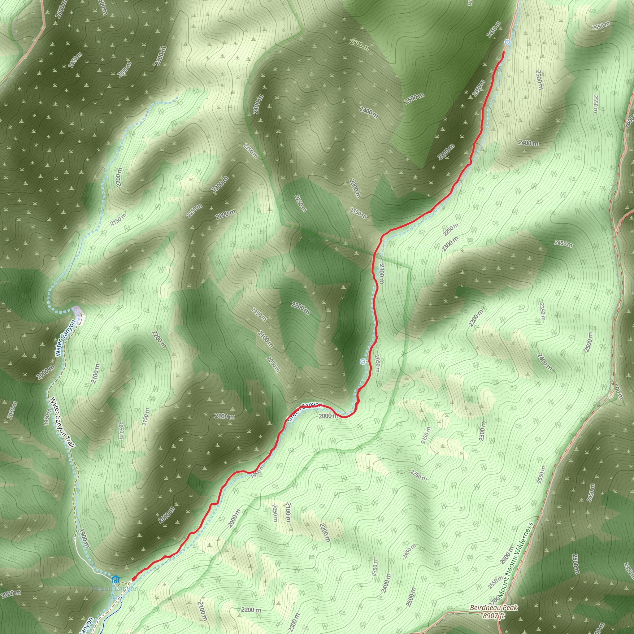 Green Canyon Walk mobile static map