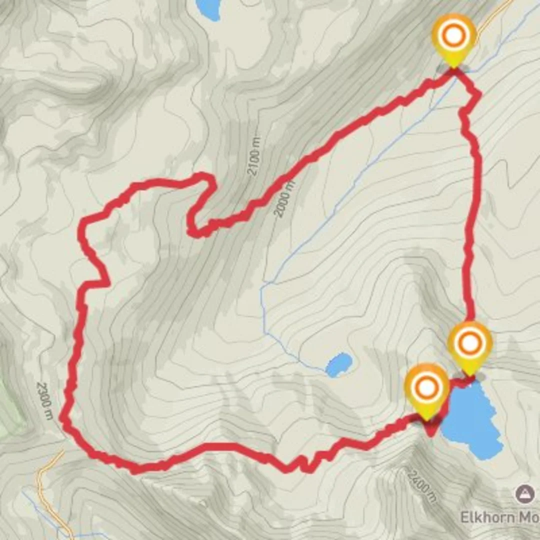 An image depicting the trail Summit Lake Loop #1 and its surrounding area.