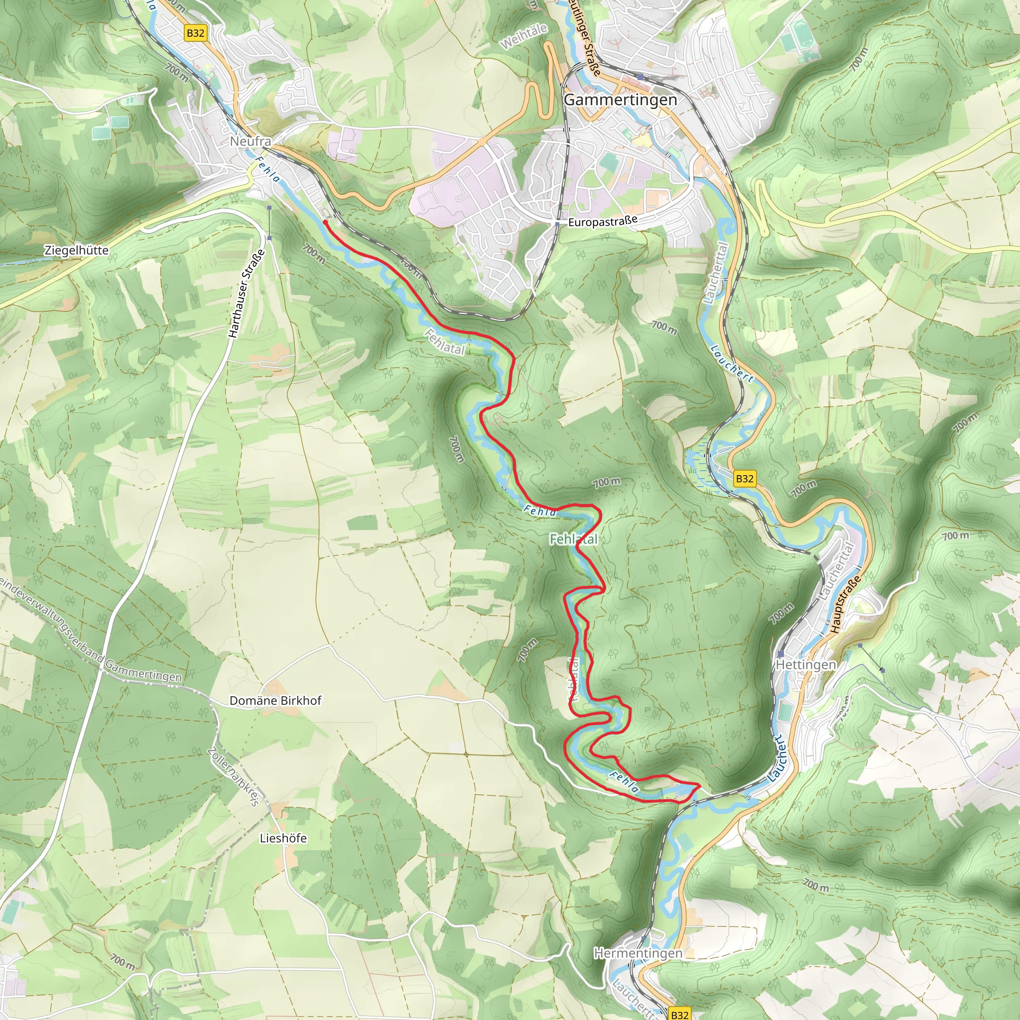 River Fehla Streamside Walk from Neuf mobile static map