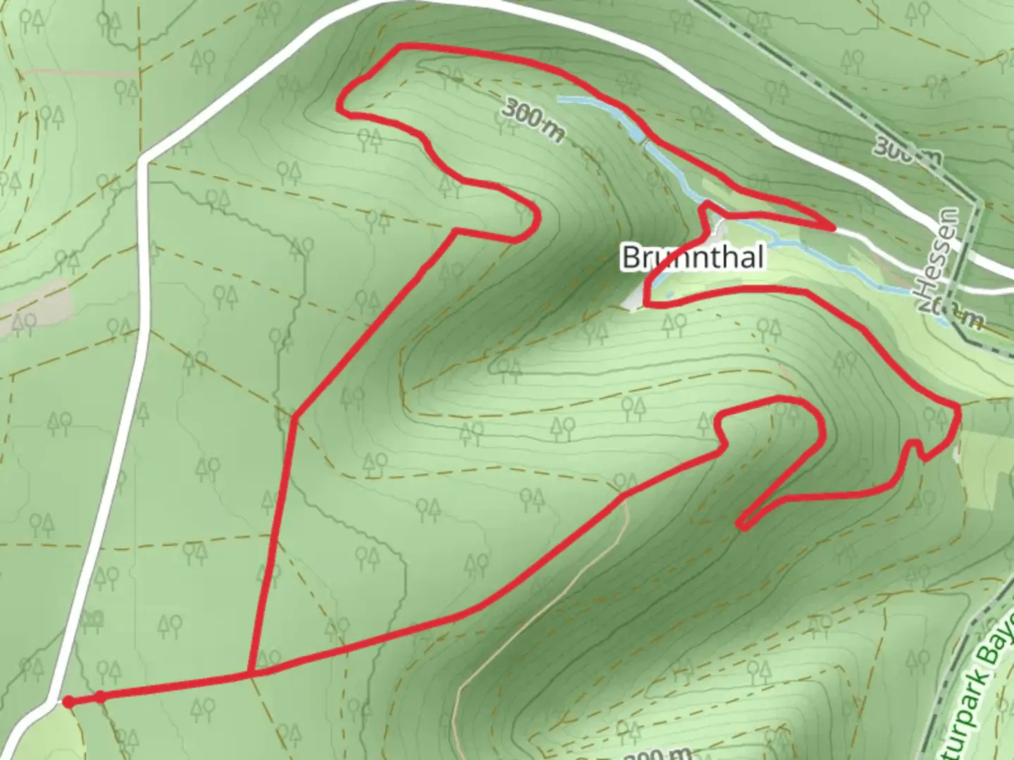 An image depicting the trail Brunnthal and its surrounding area.