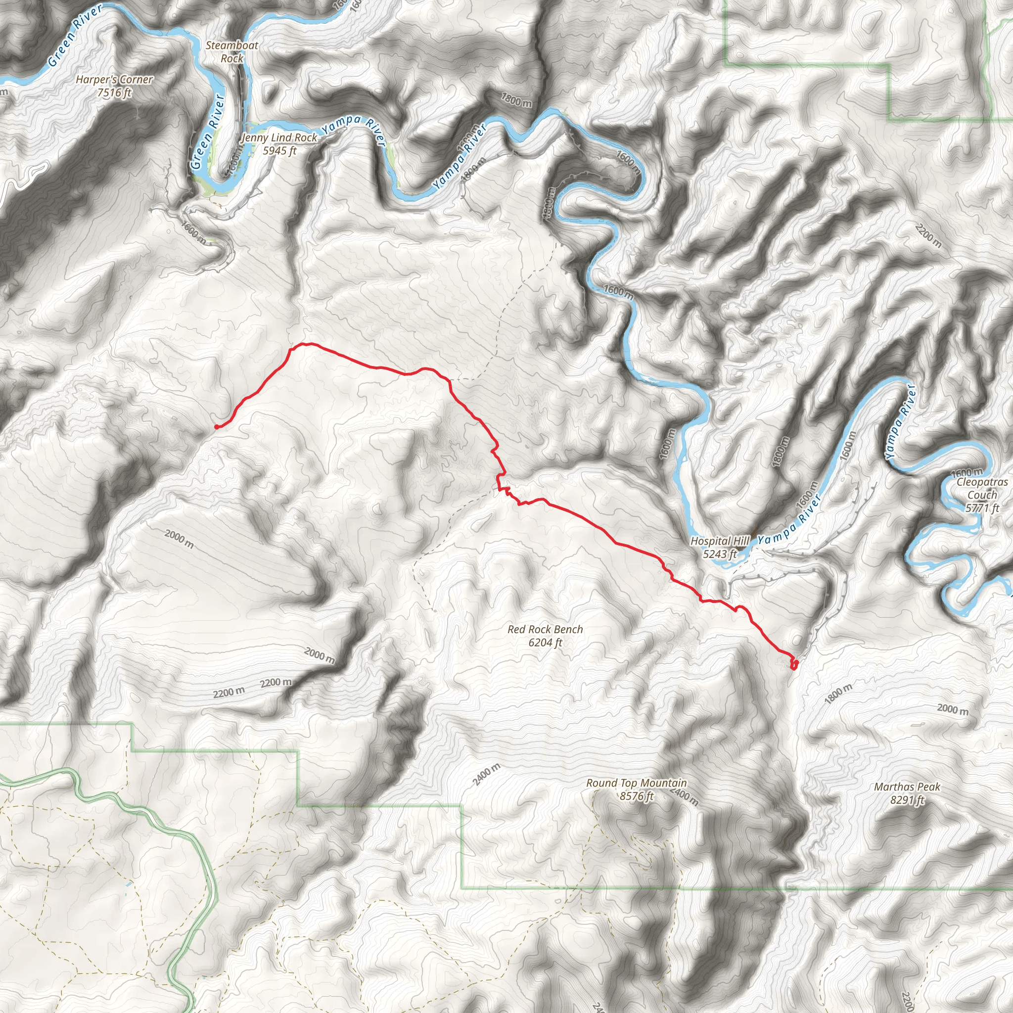 Yampa Bench Road mobile static map