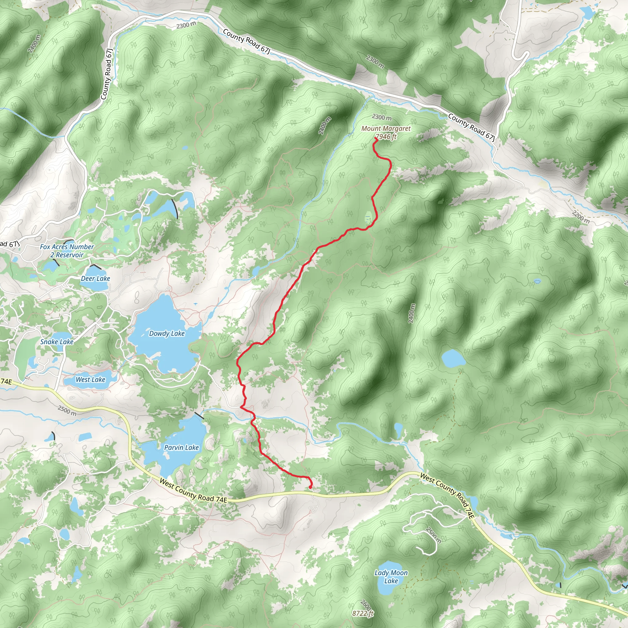 Mount Margaret Trail mobile static map