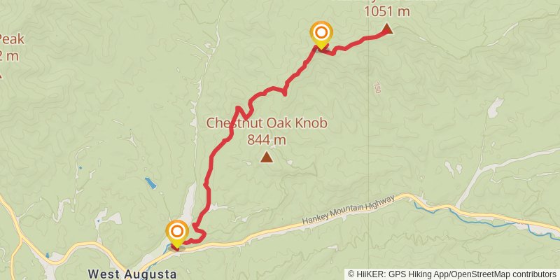 Hankey Mountain via Dowells Draft Trail stage 2 Map
