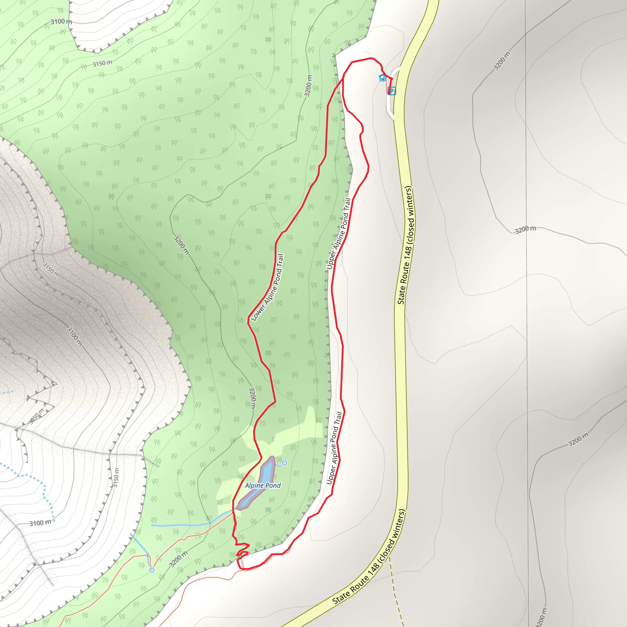 Alpine Pond Loop Trail mobile static map