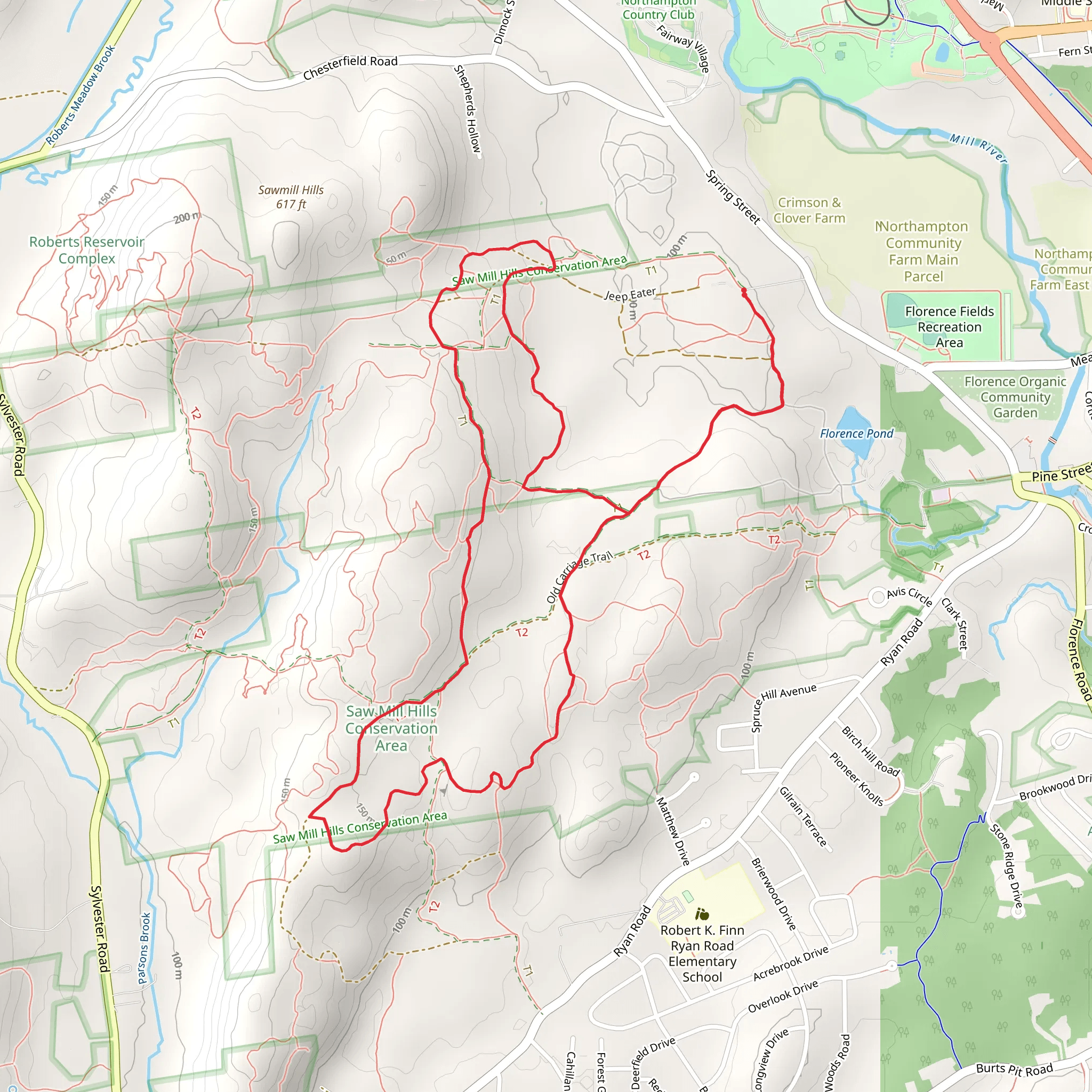 Hampshire County - Florence Pond Trail mobile static map