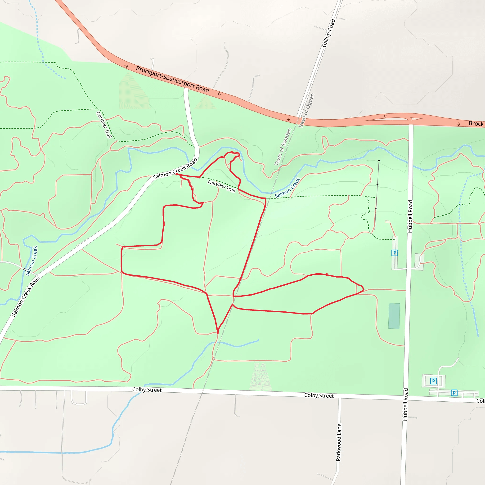Salmon Creek in Northampton Park Loop mobile static map