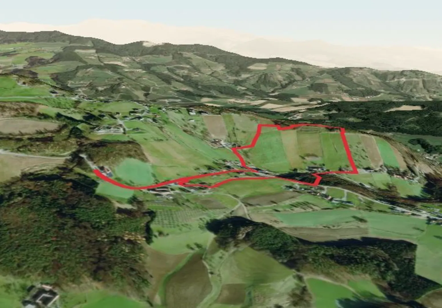 An image depicting the trail Hoferberg- St- Johann bei Herberstein u Siegersdorf and its surrounding area.
