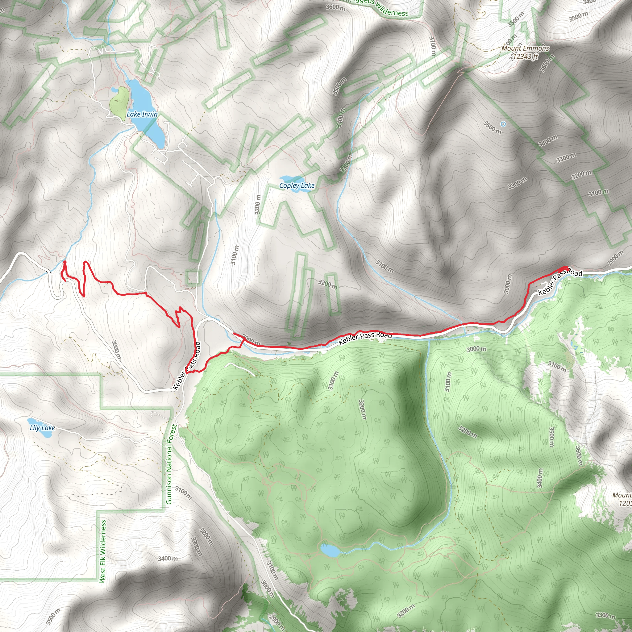 Kebler Wagon Trail mobile static map