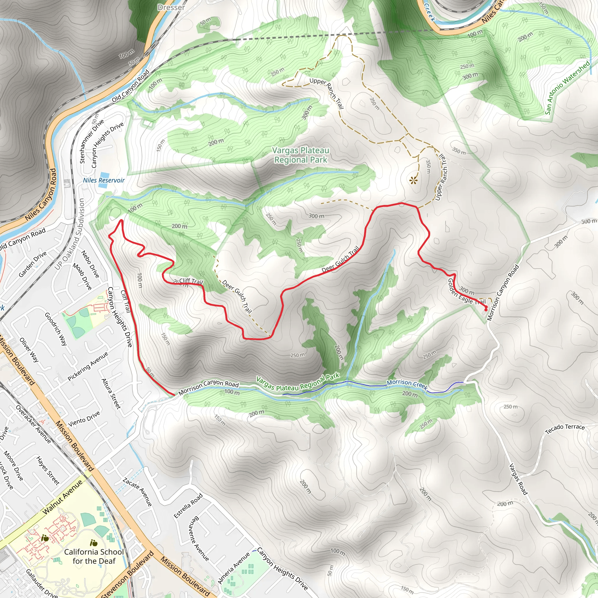 Deer Gulch and Cliff Trail mobile static map