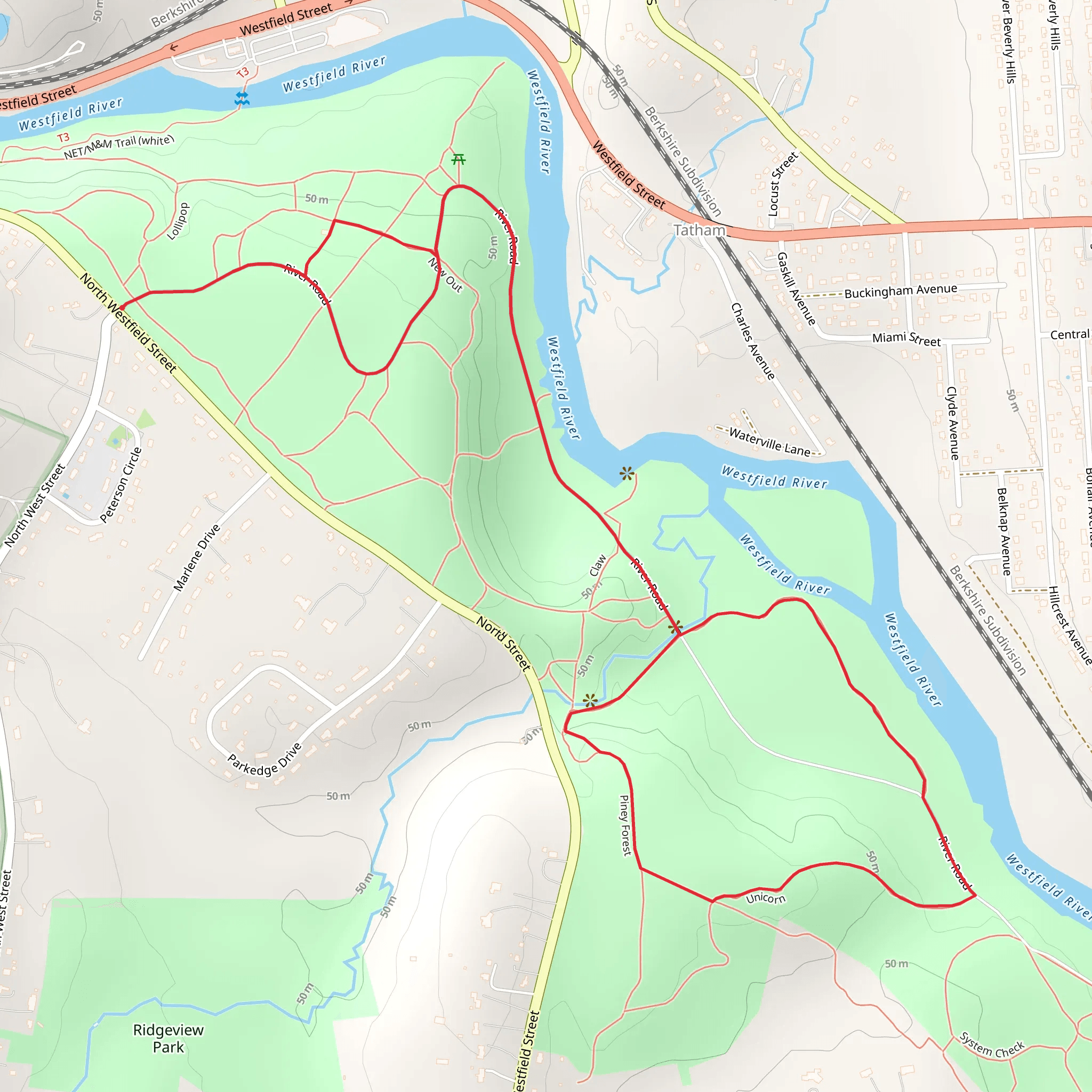 Robinson State Park West Loop mobile static map