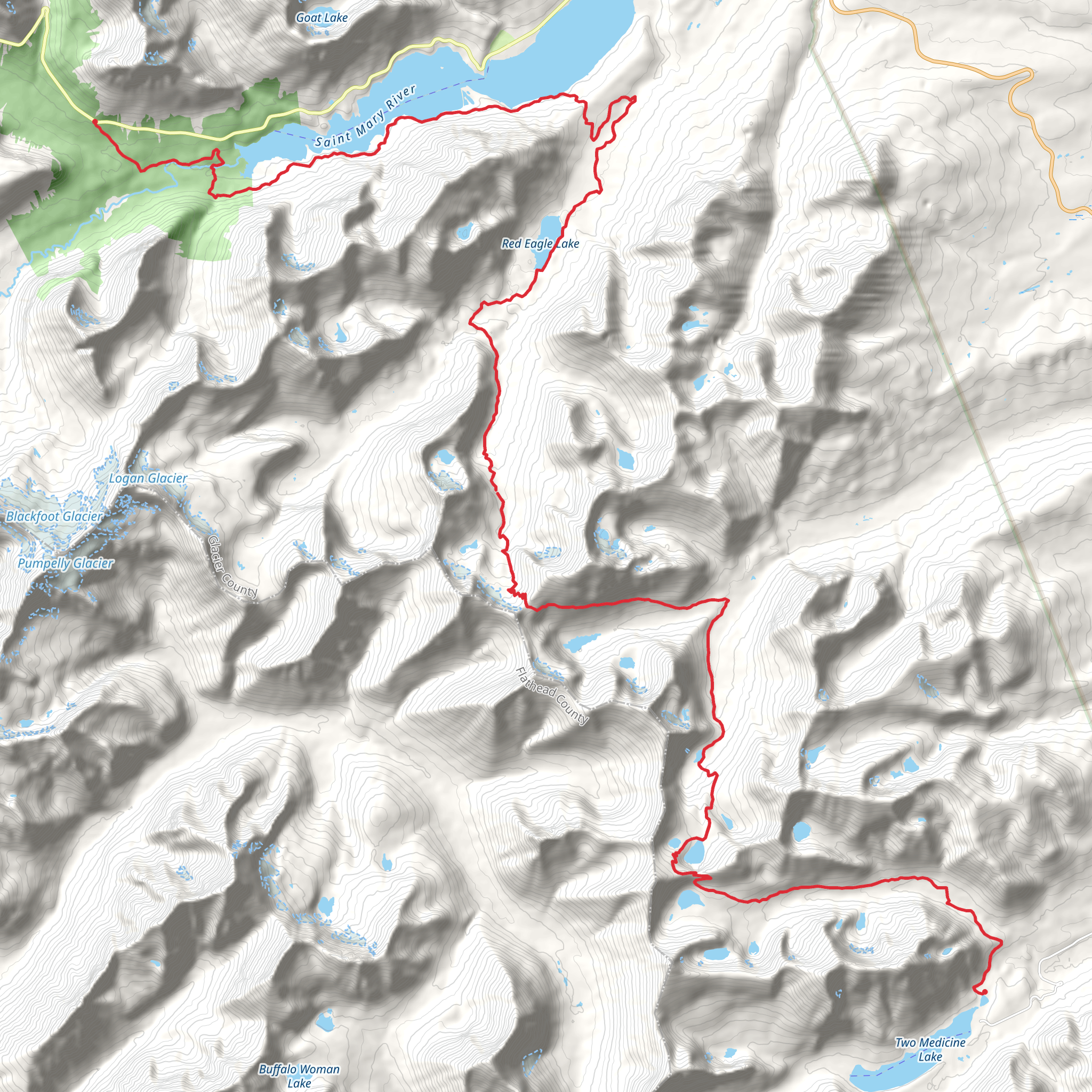 CDT Two Medicine CG to GTTS Road mobile static map
